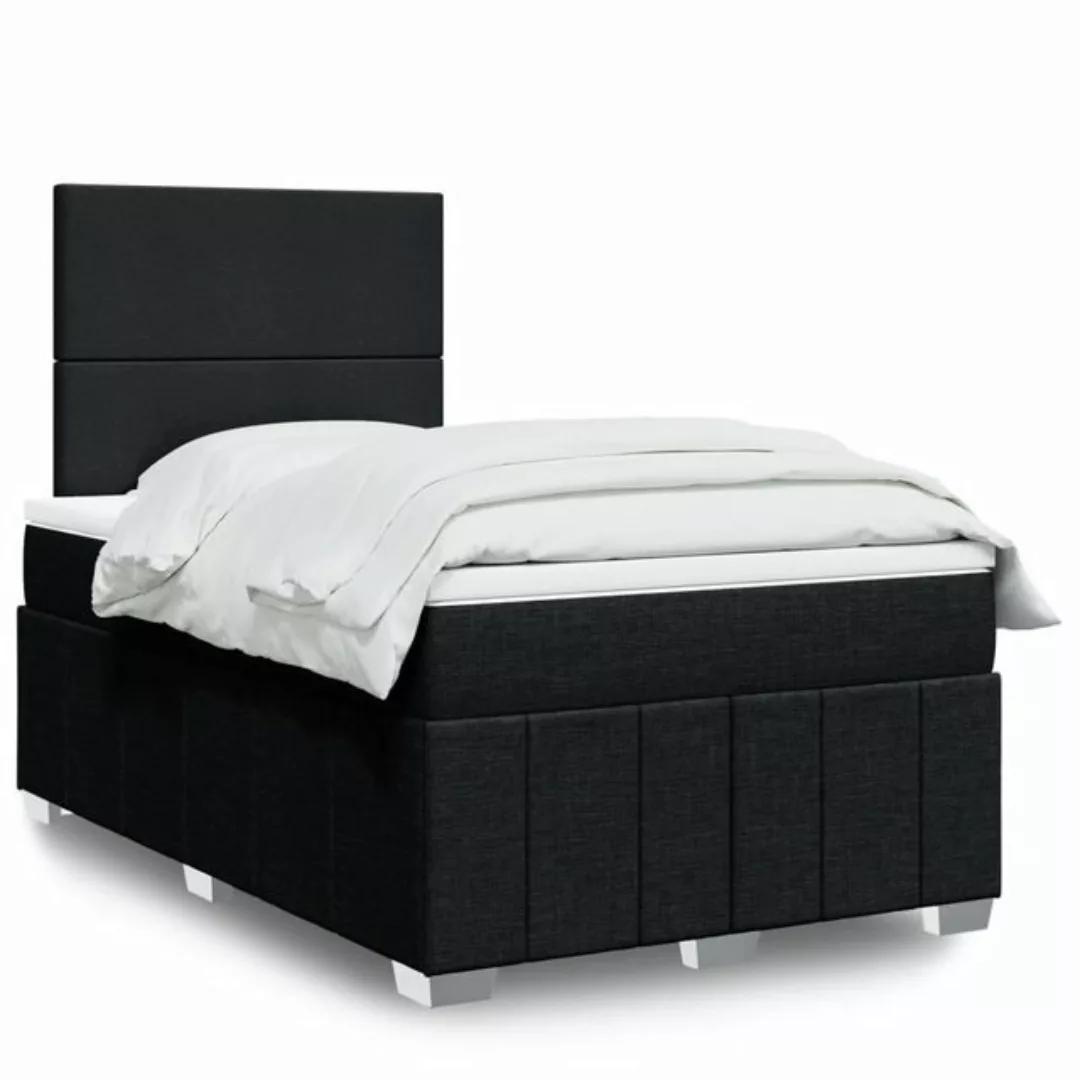 vidaXL Boxspringbett, Boxspringbett mit Matratze Schwarz 120x190 cm Stoff günstig online kaufen