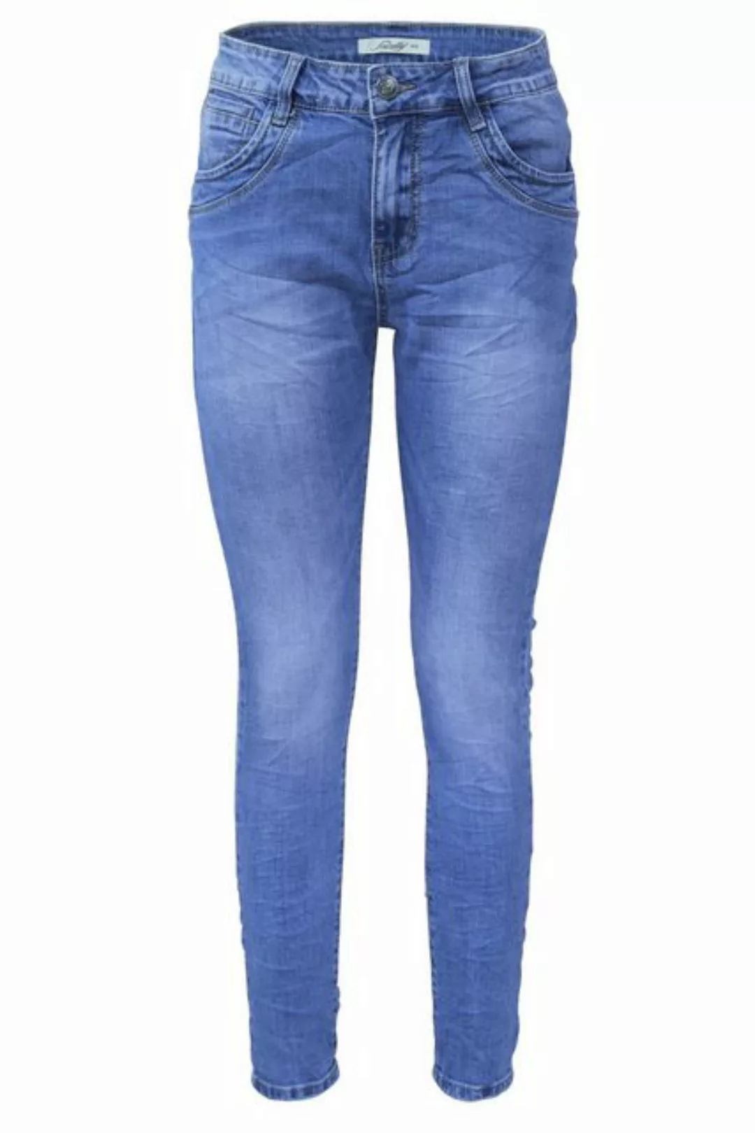 Jewelly Regular-fit-Jeans Stretch Jeans Five-Pocket im Crash-Look günstig online kaufen