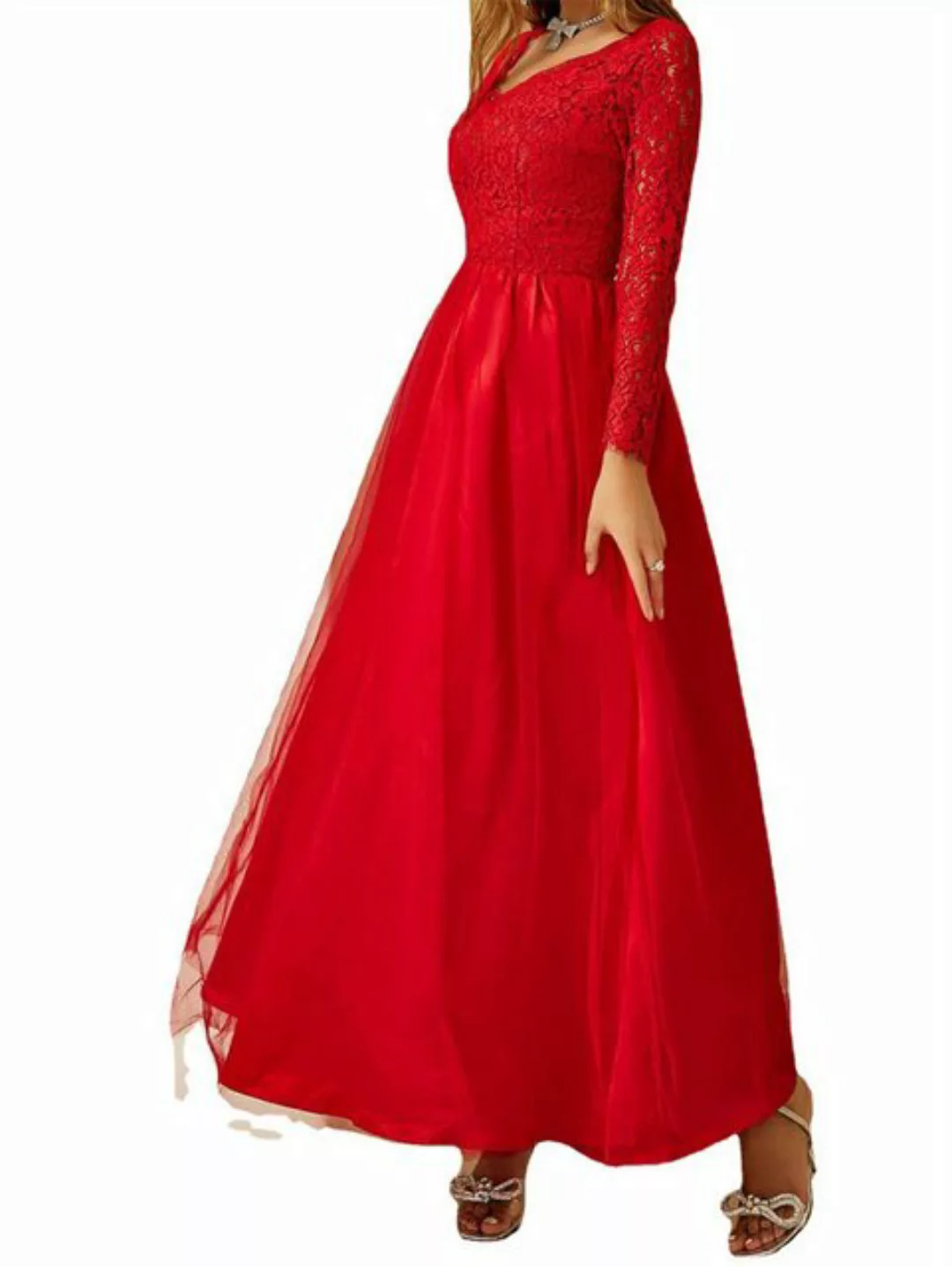 RUZU UG Abendkleid Damen kleid Gittergewebe Abendgarderobe Cocktailkleid Pa günstig online kaufen
