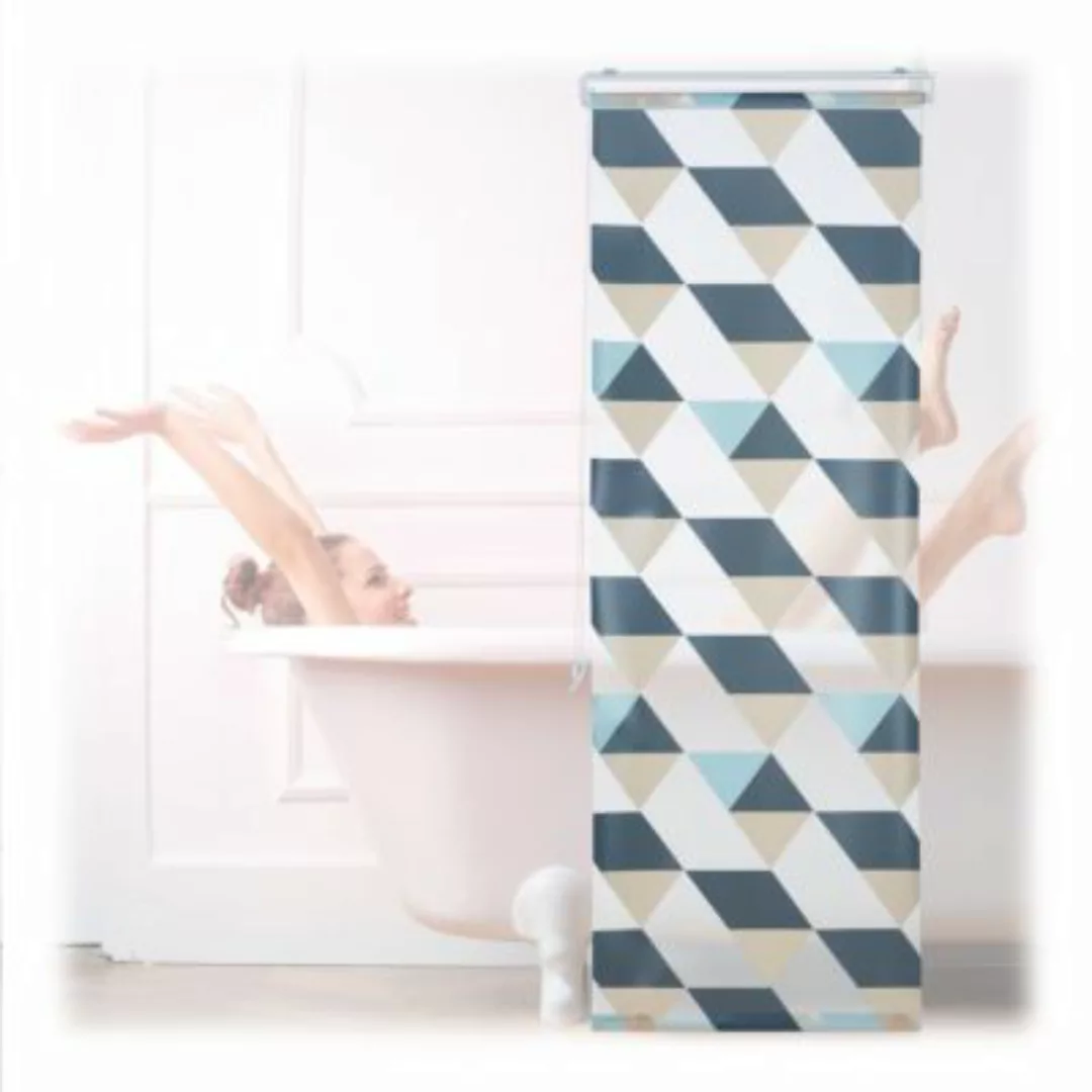 relaxdays Duschrollo mit geometrischem Design mehrfarbig günstig online kaufen