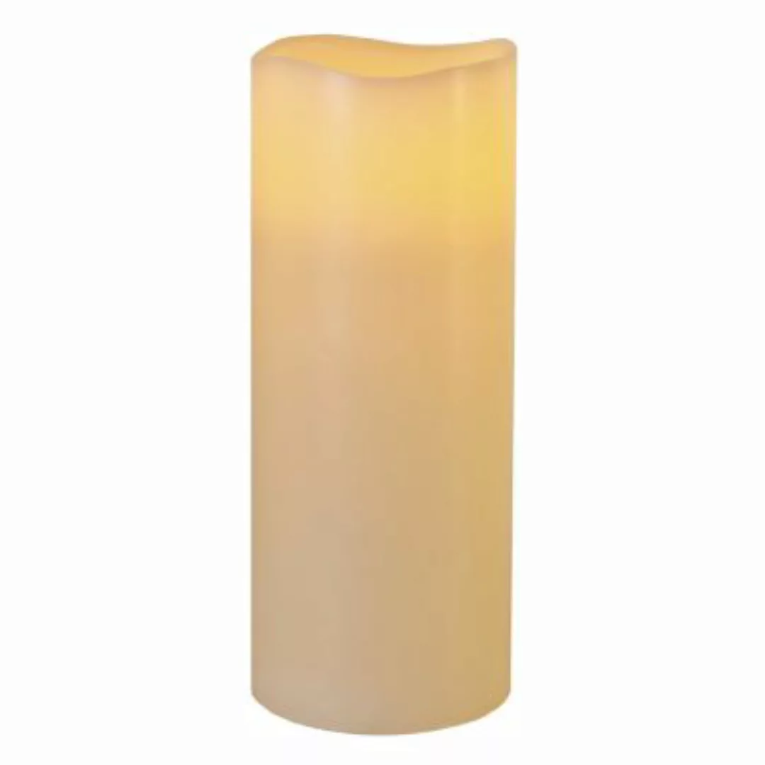 XL LED Kerze Big Echtwachs flackernd H: 25cm creme günstig online kaufen