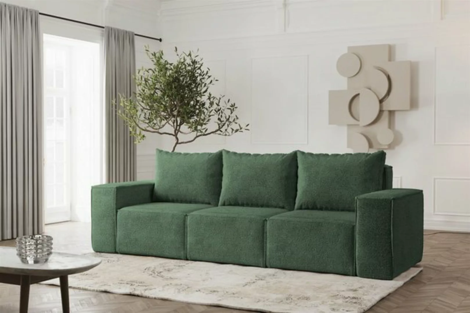 Fun Möbel 3-Sitzer Sofa Designersofa ESTELLE 3-Sitzer in Stoff Abriamo, Rüc günstig online kaufen