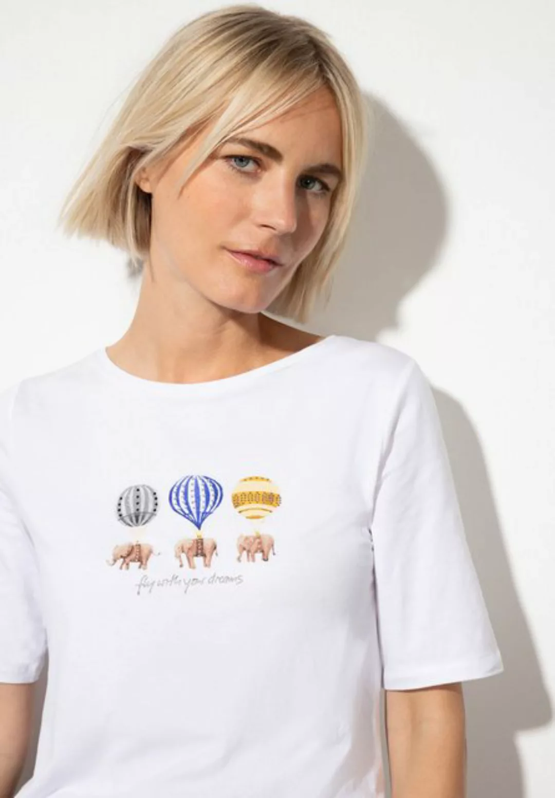 T-Shirt mit Frontprint, weiß, Sommer-Kollektion günstig online kaufen
