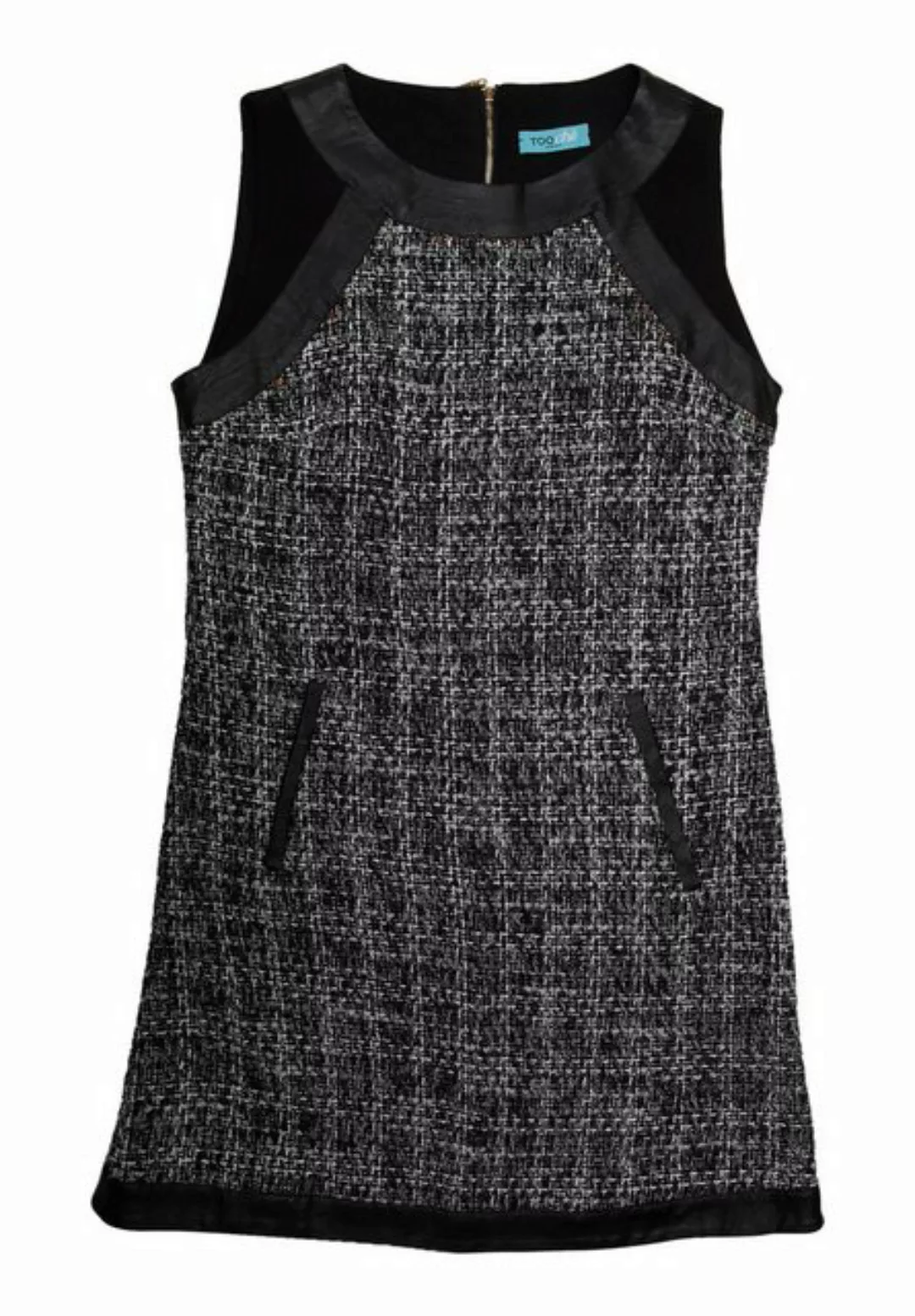 Tooche Sommerkleid Tweed Kleid Tweedkleid mit Lederdetails günstig online kaufen