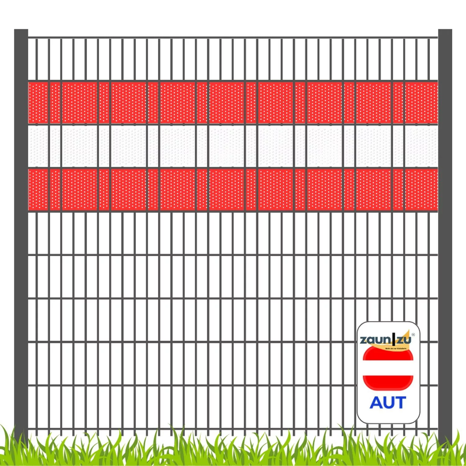zaunzu Sichtschutz Österreich für Doppelstabmatten Volle Streifenbreite GEL günstig online kaufen