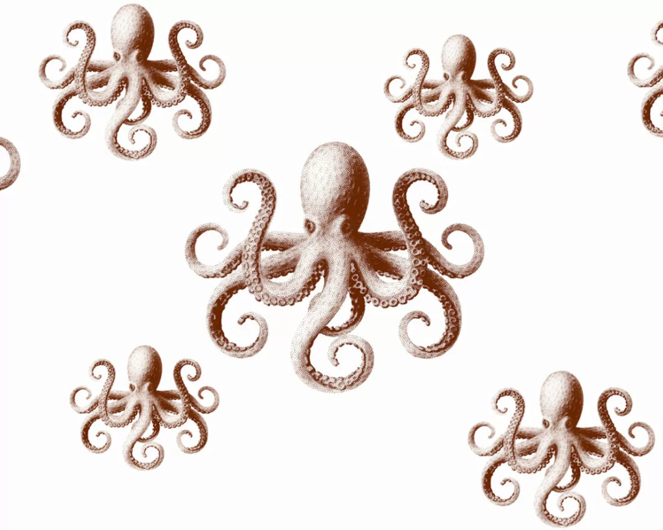 Fototapete "Octopusse rot" 6,00x2,50 m / Strukturvlies Klassik günstig online kaufen