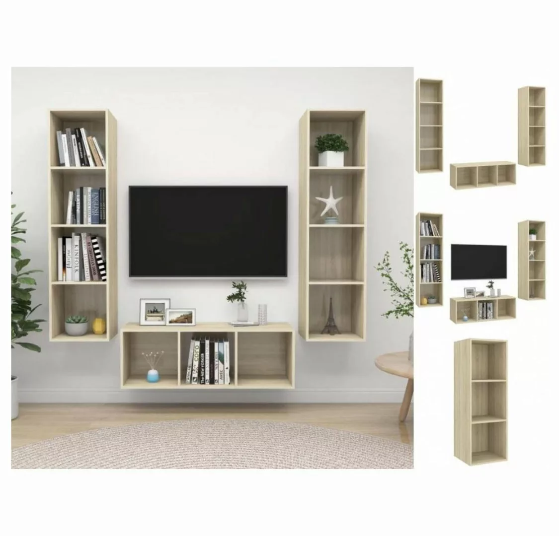 vidaXL TV-Schrank 3-tlg TV-Schrank-Set Sonoma-Eiche Spanplatte günstig online kaufen