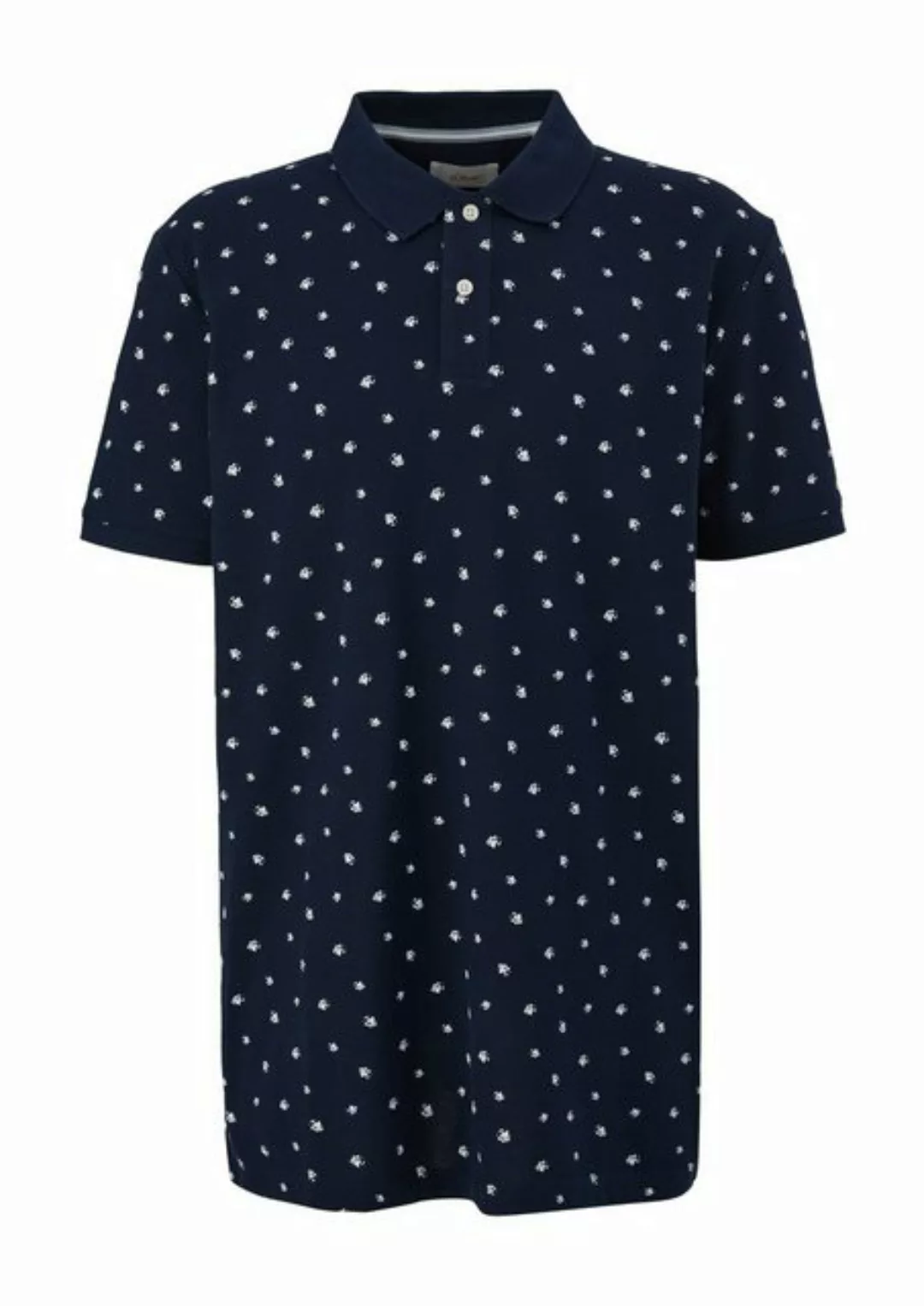 s.Oliver Kurzarmshirt Poloshirt mit Minimalprint günstig online kaufen