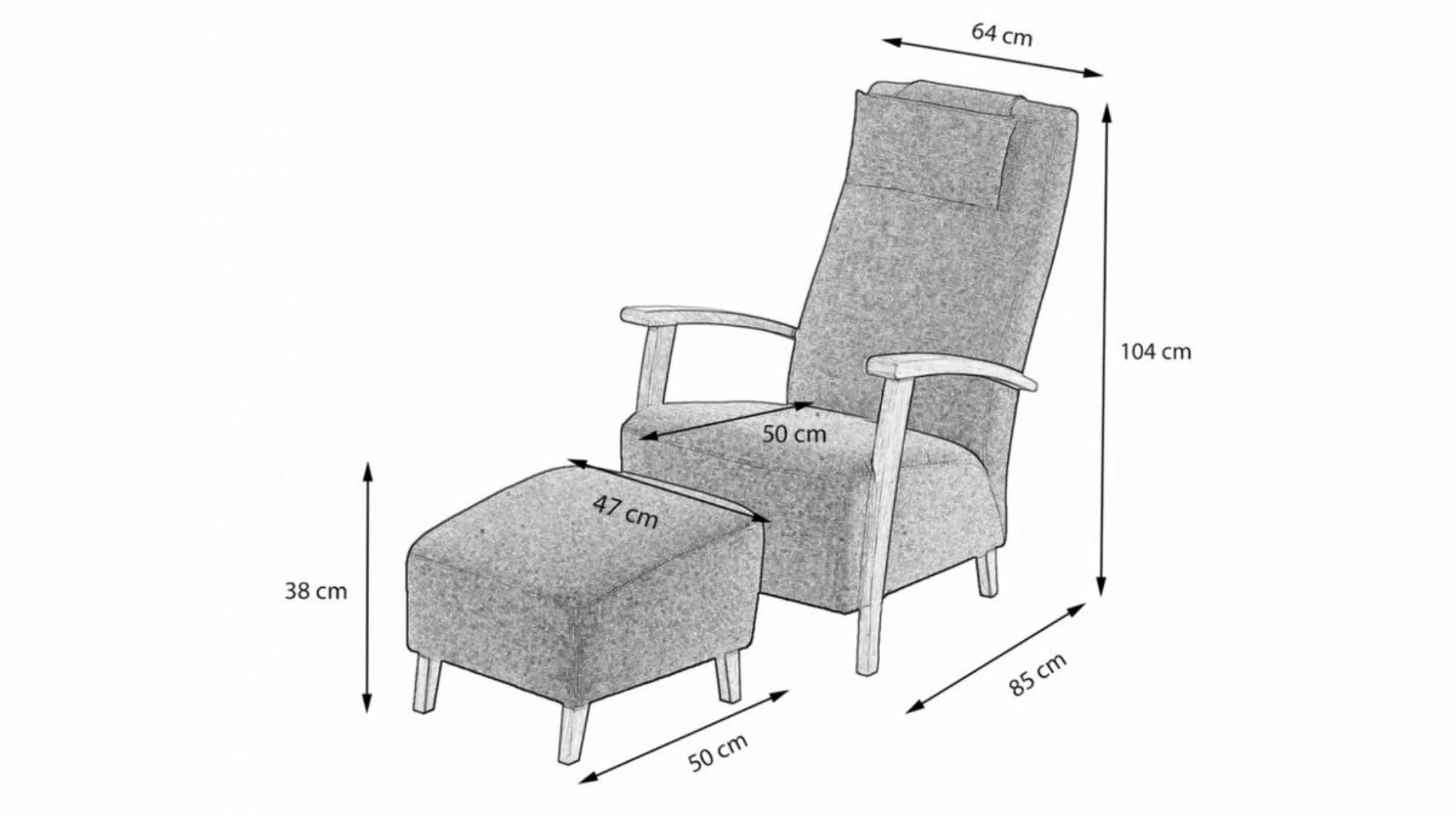KAWOLA Sessel REIKI Polstersessel hoch Stoff rot inkl. Hocker günstig online kaufen