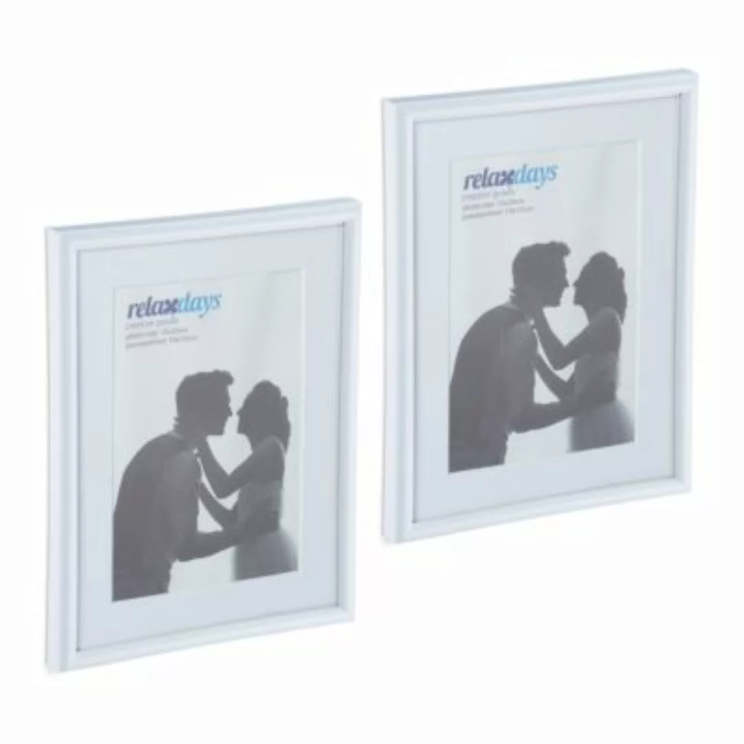 relaxdays Bilderrahmen 2er Set 15 x 20 cm weiß günstig online kaufen