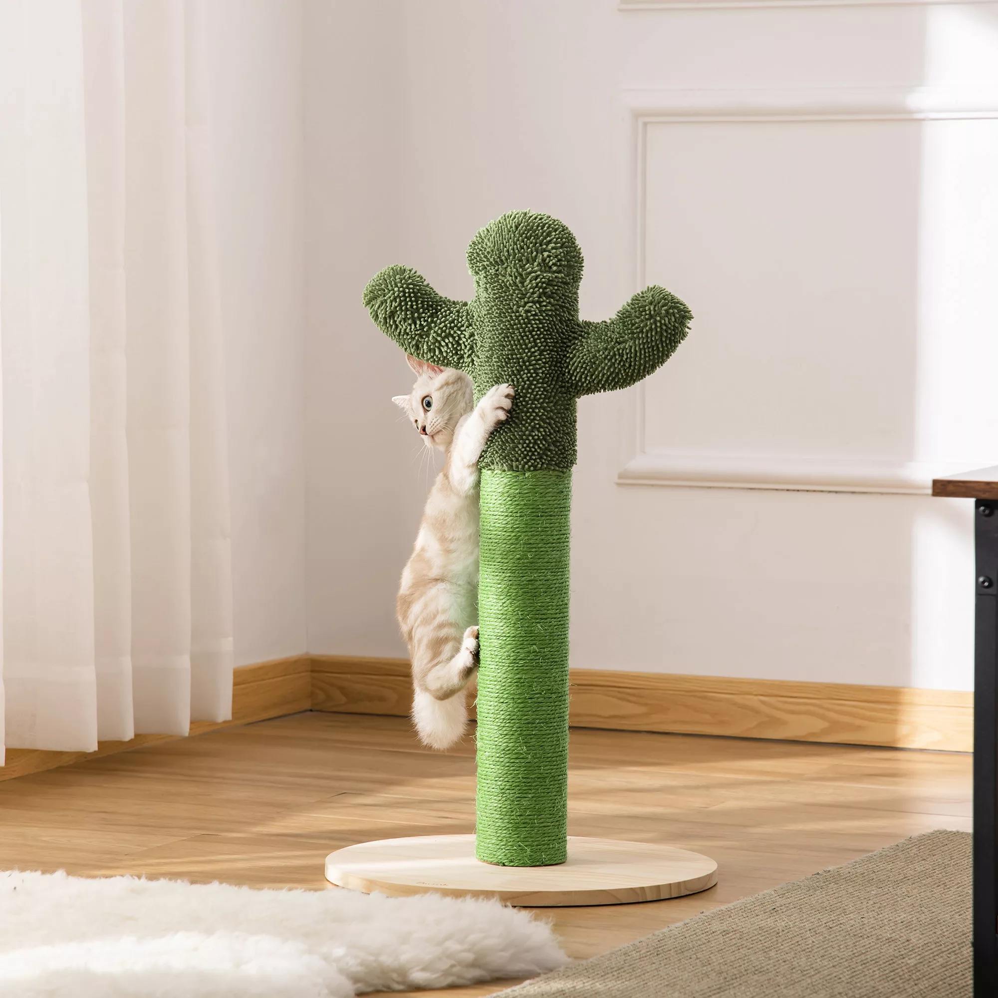 PawHut Kratzsäule  Kaktus-Design Kratzstämme für Katzen, Kiefernholz & Sisa günstig online kaufen
