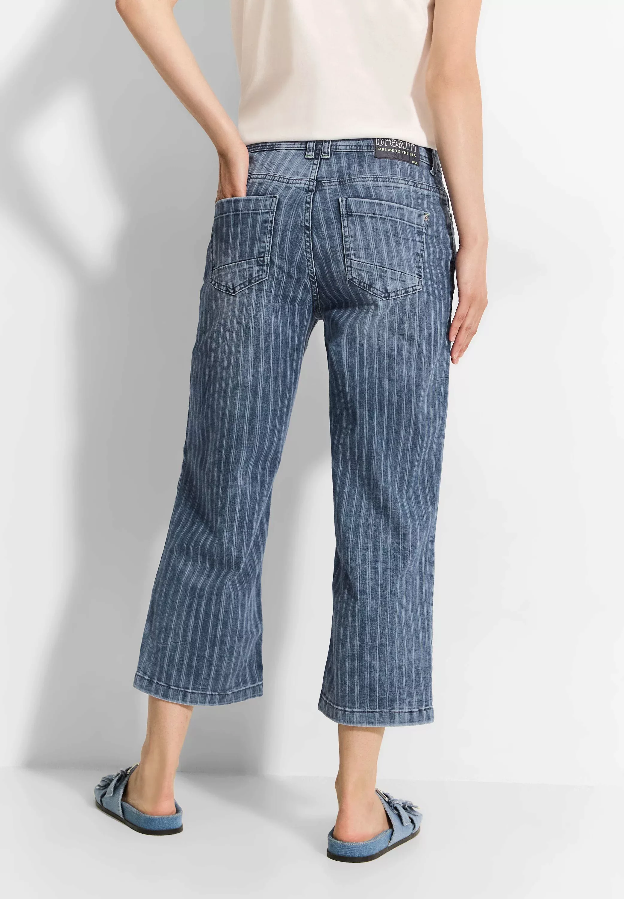 Cecil 3/4-Jeans mit Laser-Print Streifen günstig online kaufen