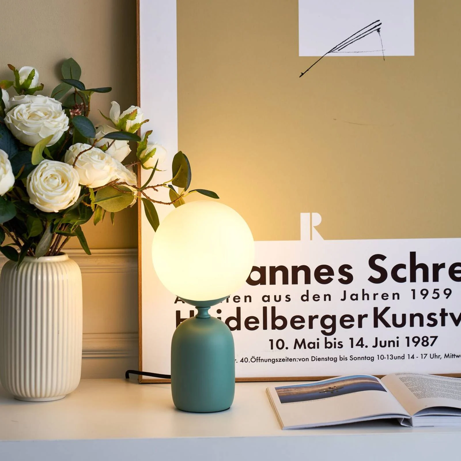 Pauleen Tischleuchte »Glowing Charm max 20W Grün/weiß Keramik«, 1 flammig-f günstig online kaufen