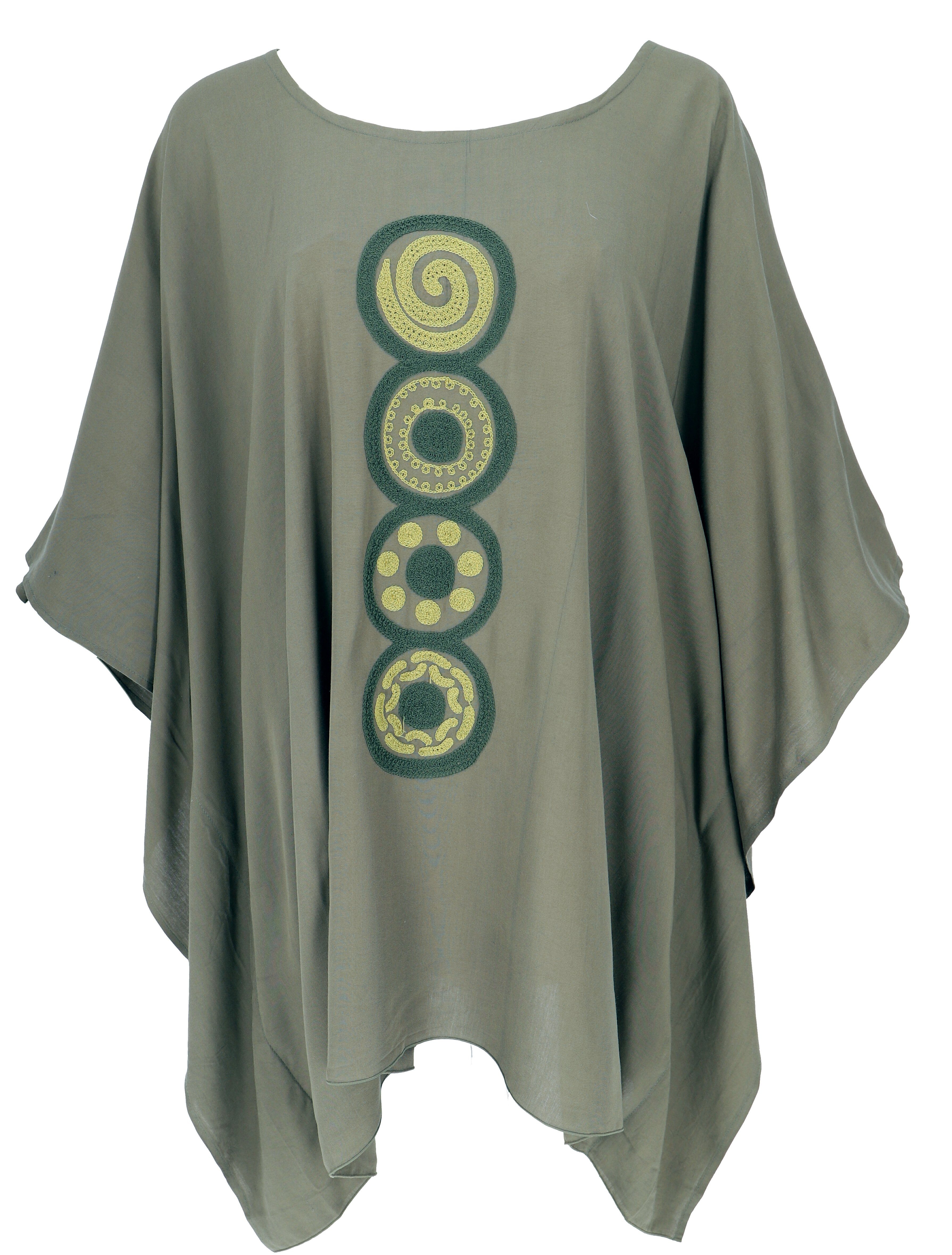 Guru-Shop Longbluse Besticktes Hippie Ponchokleid, Minikleid.. günstig online kaufen
