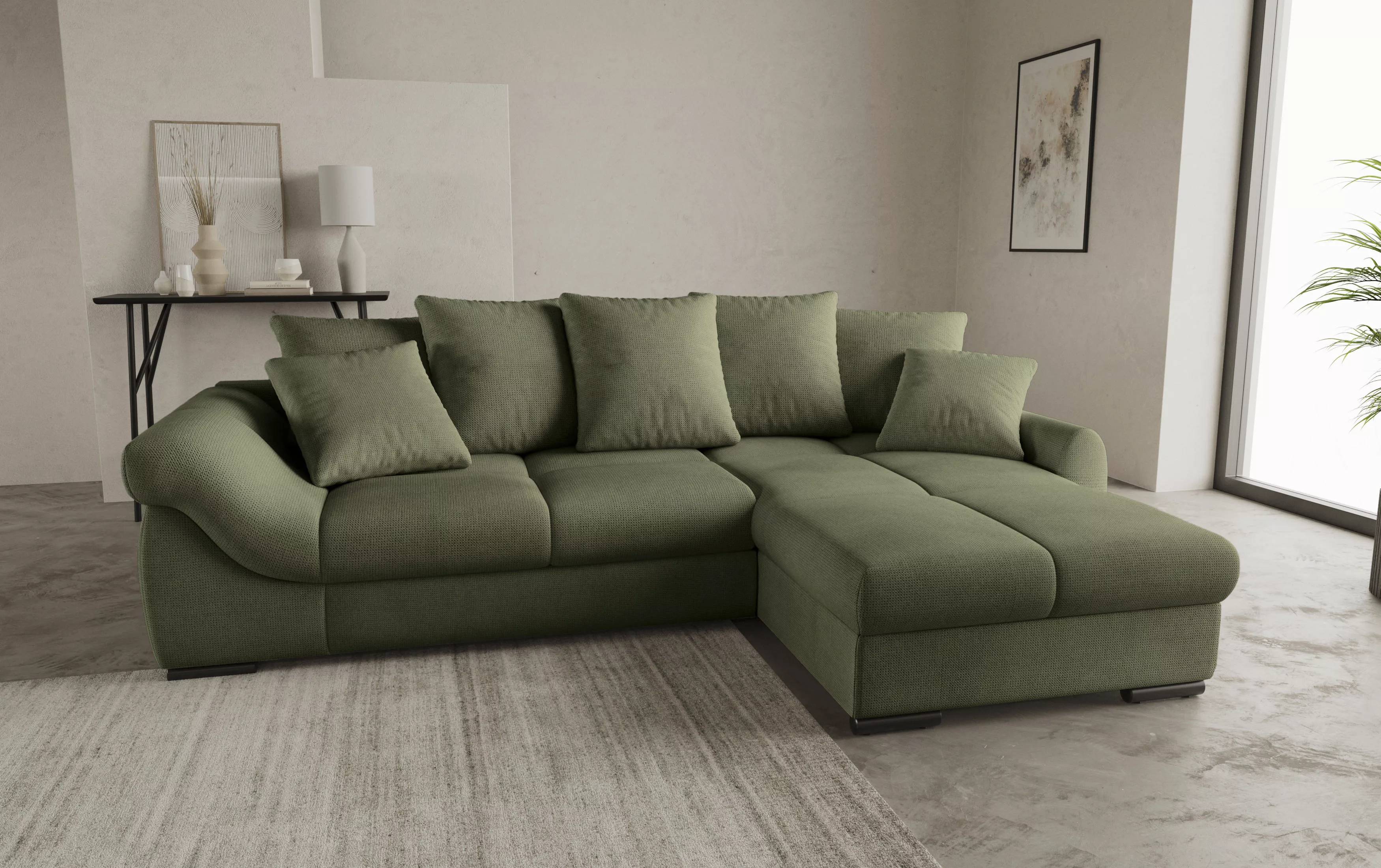 INOSIGN Ecksofa "Livorno DuraFlex", inkl. Hochschläfer-Bettauszug, XL-Bettk günstig online kaufen