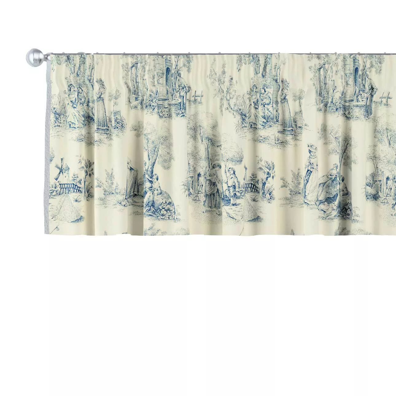 Kurzgardine mit Kräuselband, creme- blau, 260 x 40 cm, Avinon (132-66) günstig online kaufen