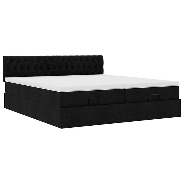 vidaXL Bett Ottoman-Bett mit Matratzen Schwarz 180x200 cm Stoff günstig online kaufen