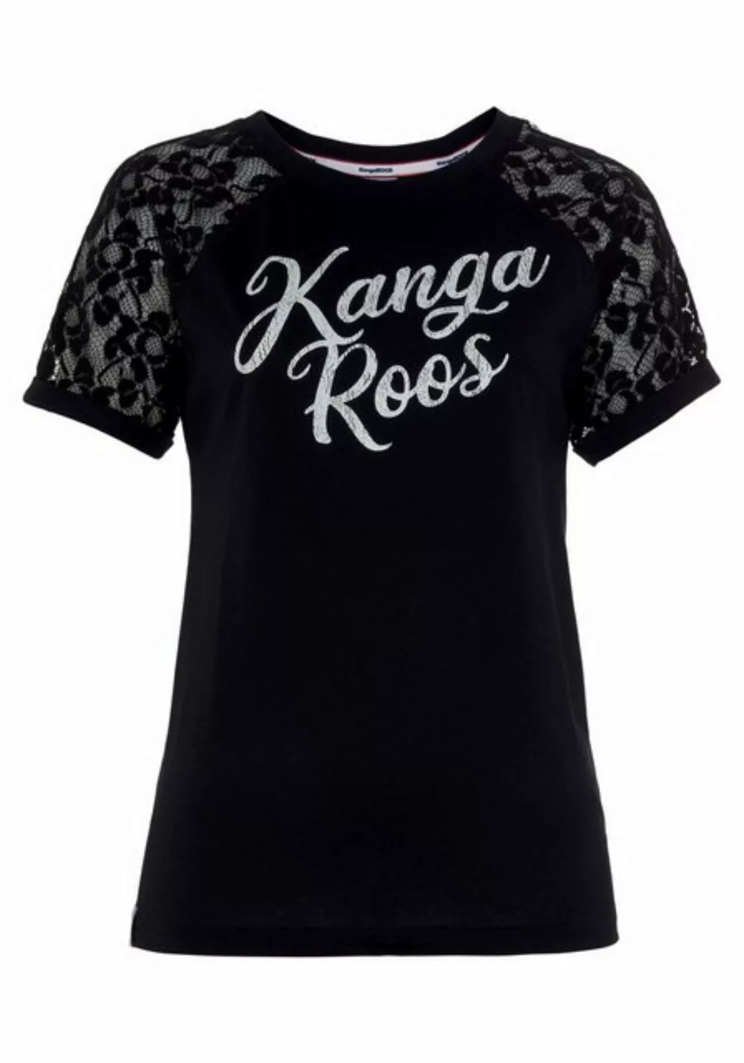 KangaROOS Spitzenshirt mit Raglanärmeln und Markenschriftzug günstig online kaufen