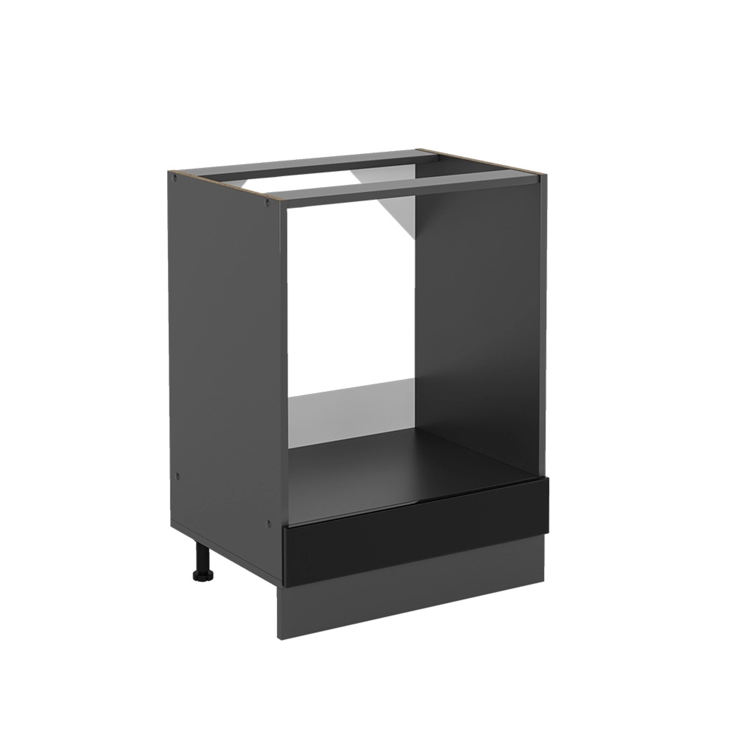 Vicco Herdumbauschrank R-Line, Schwarz Hochglanz/Anthrazit, 60 günstig online kaufen