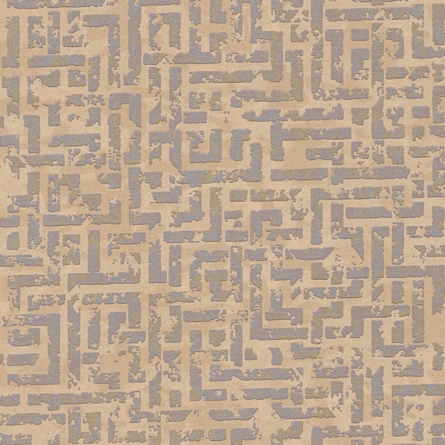 Bricoflor Japanische Tapete in Braun Gold Labyrinth Vliestapete Asiatisch I günstig online kaufen