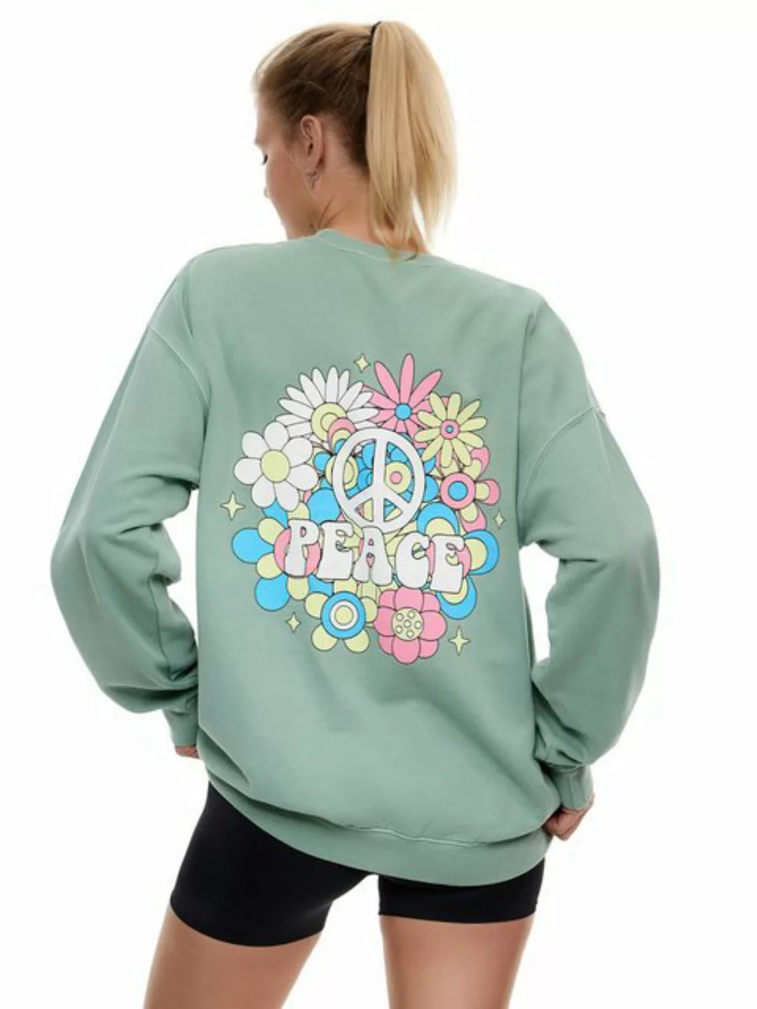 Worldclassca Longsweatshirt Worldclassca Oversized Sweatshirt PEACE Print L günstig online kaufen