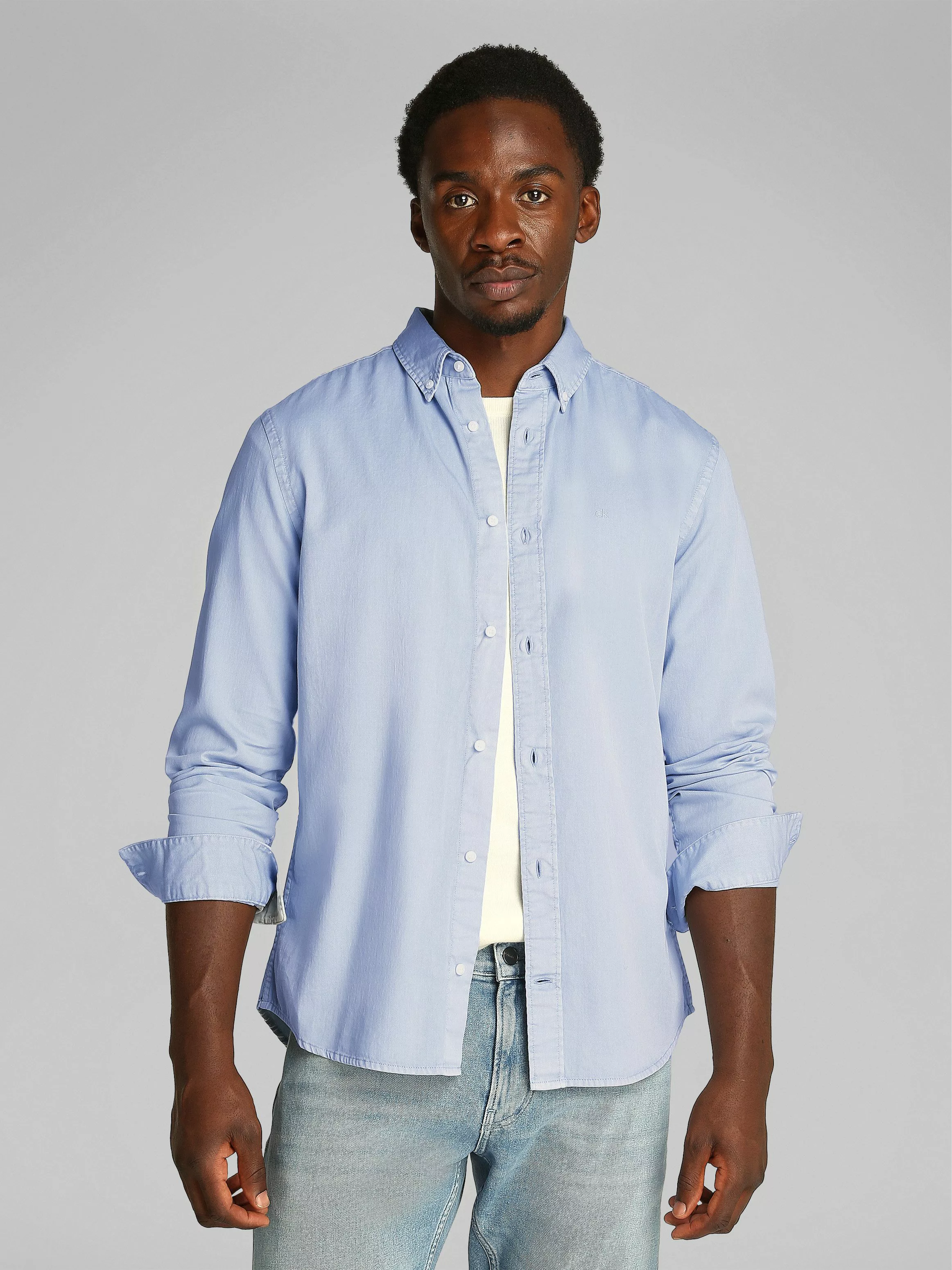Calvin Klein Langarmhemd GARMENT DYED TWILL günstig online kaufen