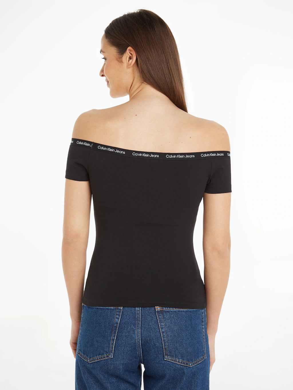 Calvin Klein Jeans T-Shirt LOGO ELASTIC BARDOT TOP mit Logoschriftzug günstig online kaufen