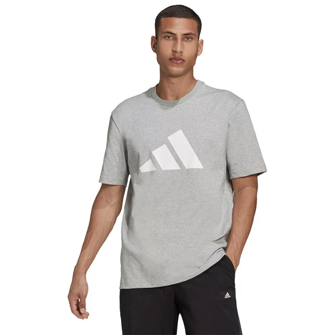 adidas – Training – T-Shirt in Grau mit großem Logo günstig online kaufen