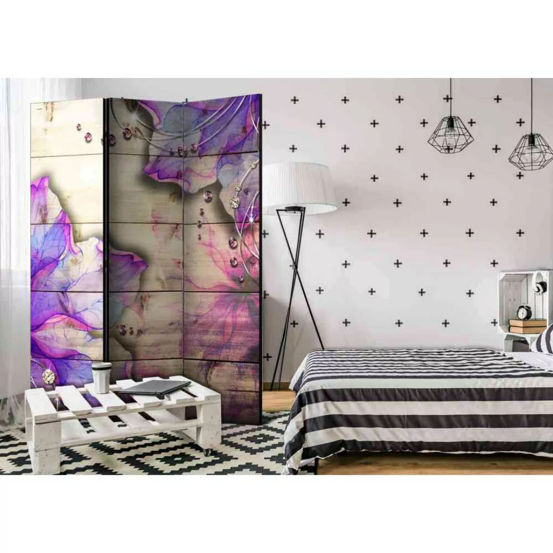 Leinwand Paravent mit lila Blüten modern günstig online kaufen