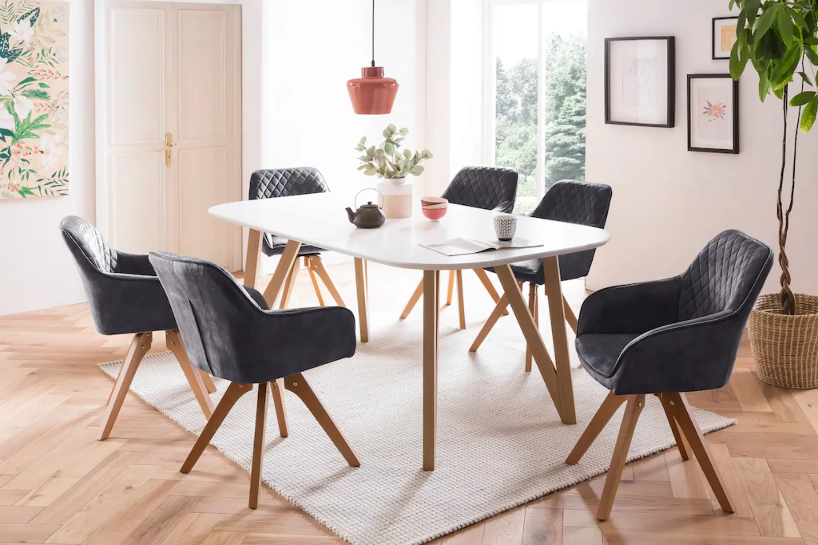 SalesFever Essgruppe, (5-tlg), Tischbreite 160 cm, Stühle 180 drehbar, mit günstig online kaufen