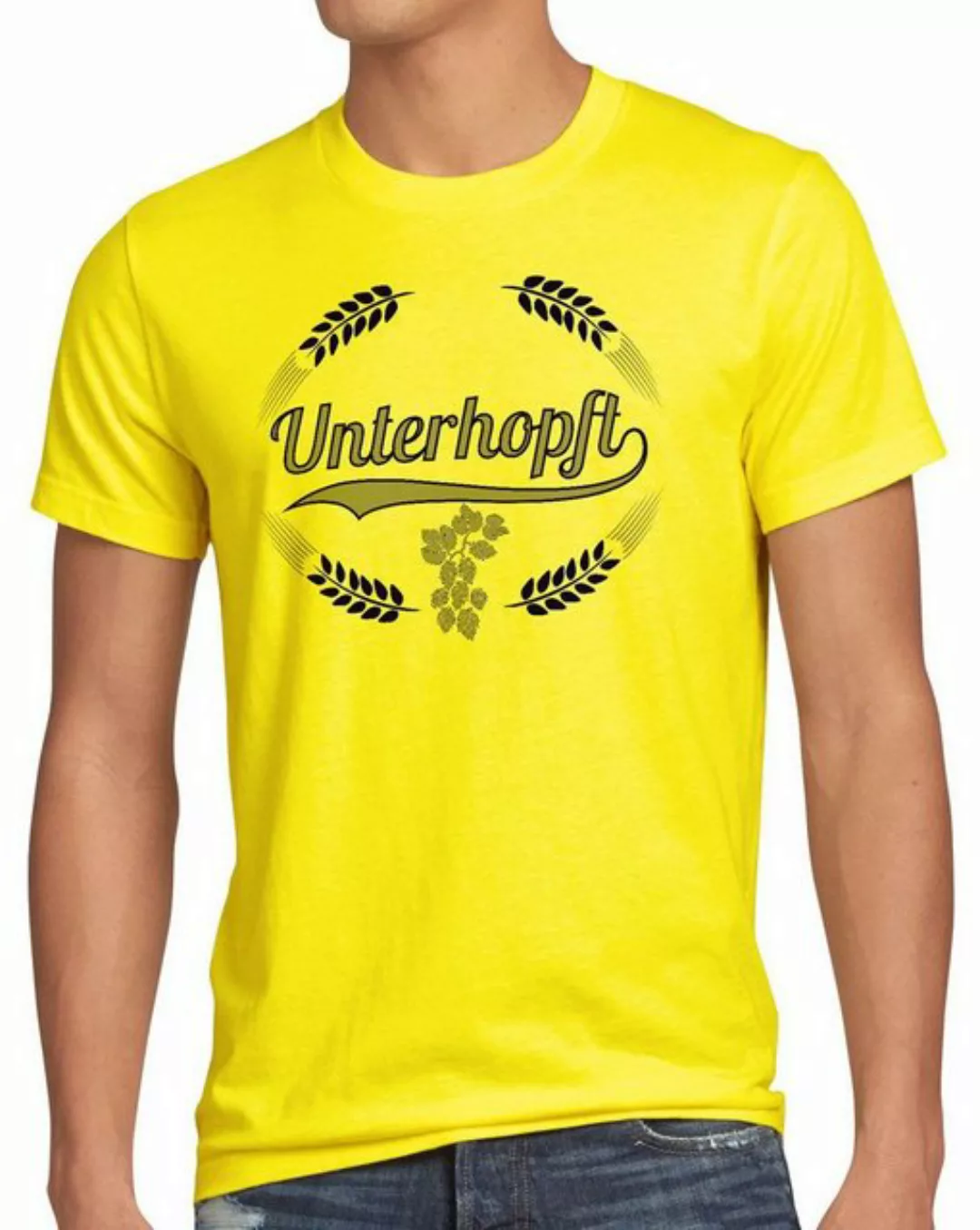style3 Print-Shirt Herren T-Shirt Unterhopft Kult Shirt Funshirt Bier Hopfe günstig online kaufen
