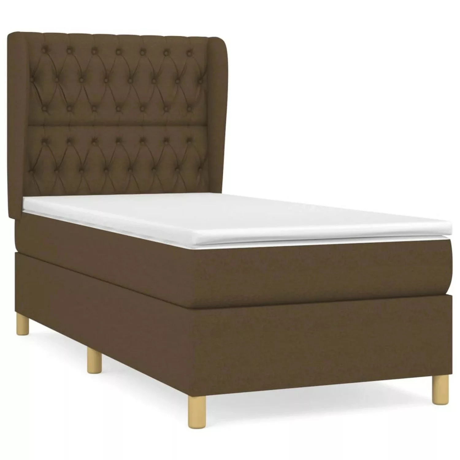 vidaXL Boxspringbett mit Matratze Dunkelbraun 100x200 cm Stoff1396708 günstig online kaufen