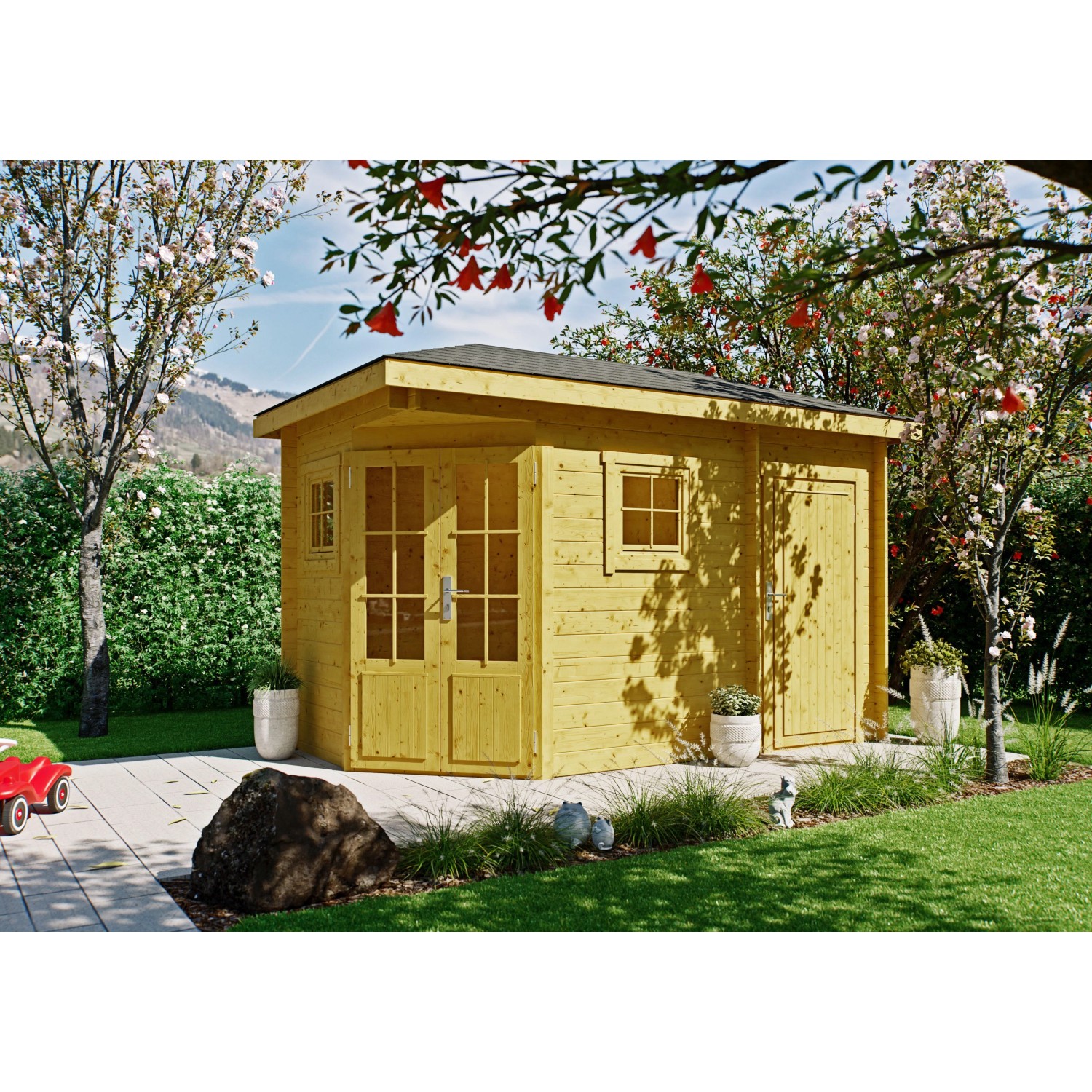 Fjordholz 5-Eck Gartenhaus Modell Evelyn 1D Kiefer Imprägniert günstig online kaufen