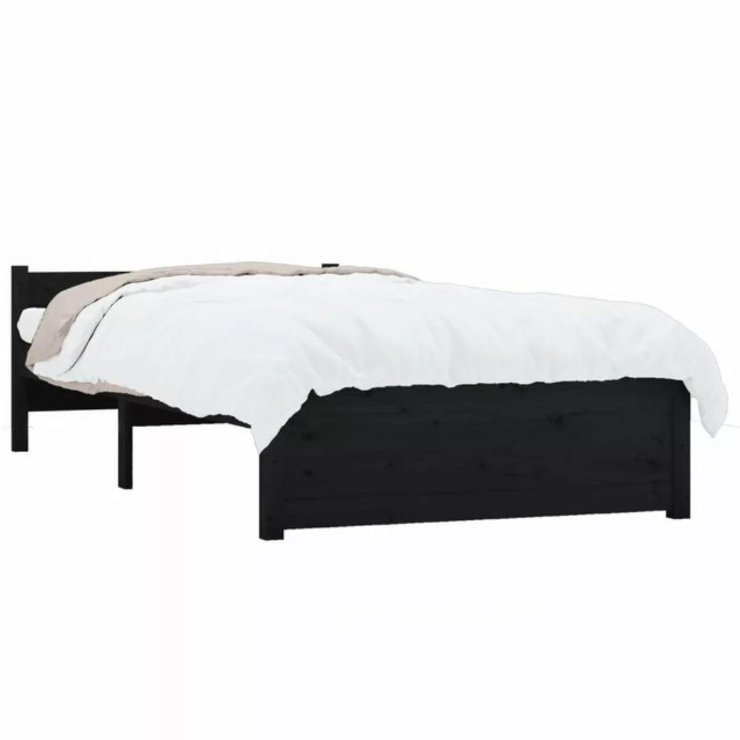 furnicato Bettgestell Massivholzbett ohne Matratze Schwarz 75x190 cm (1-tlg günstig online kaufen