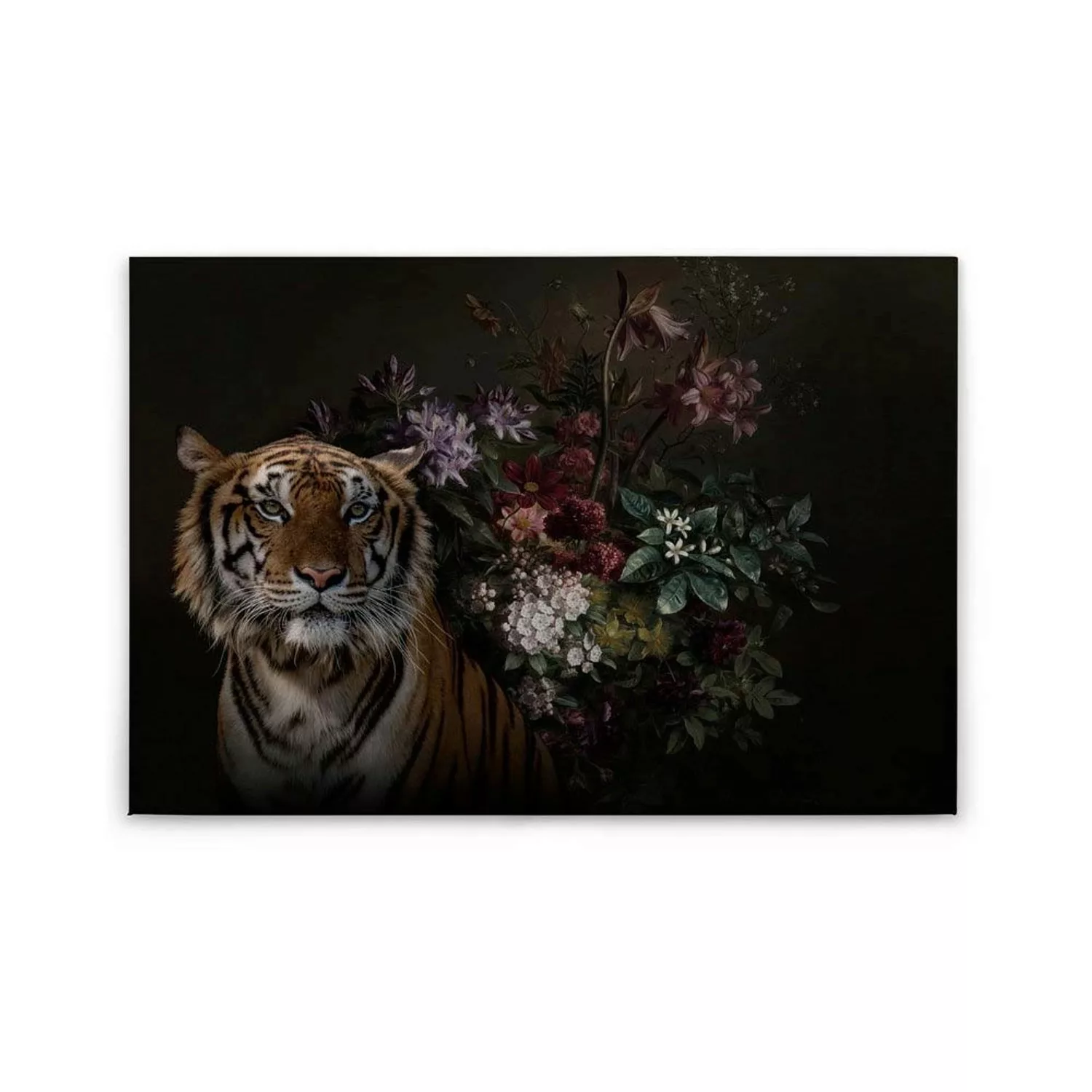 Bricoflor Canvas Leinwand Mit Löwe Ausgefallenes Wandbild Mit Blumen Im Sti günstig online kaufen
