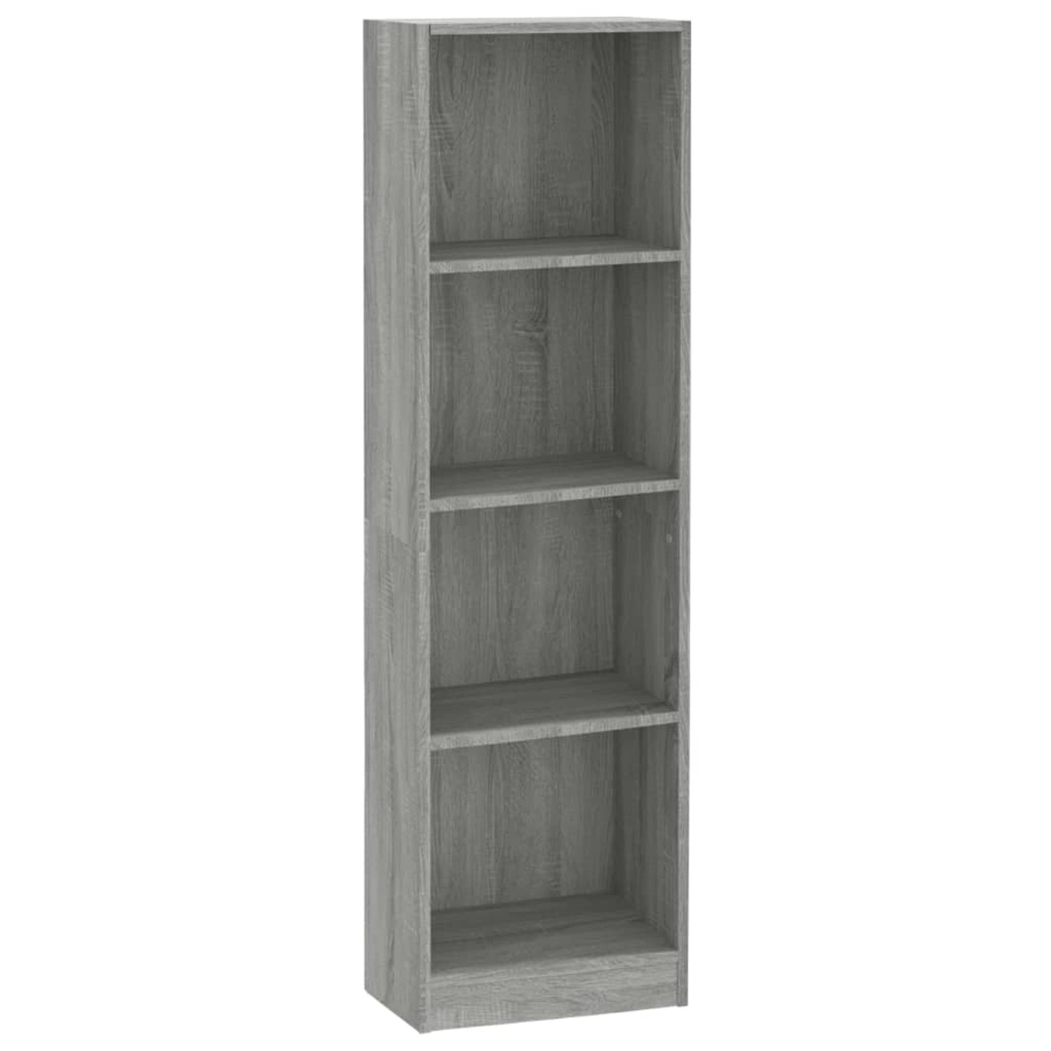 vidaXL Bücherregal 4 Fächer Grau Sonoma 40x24x143 cm Holzwerkstoff günstig online kaufen