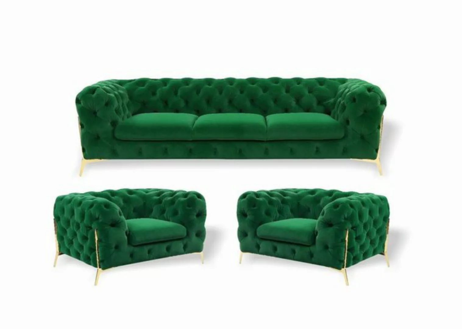JVmoebel Sofa, Chesterfield luxus Sofa-Set 3+1+1 günstig online kaufen