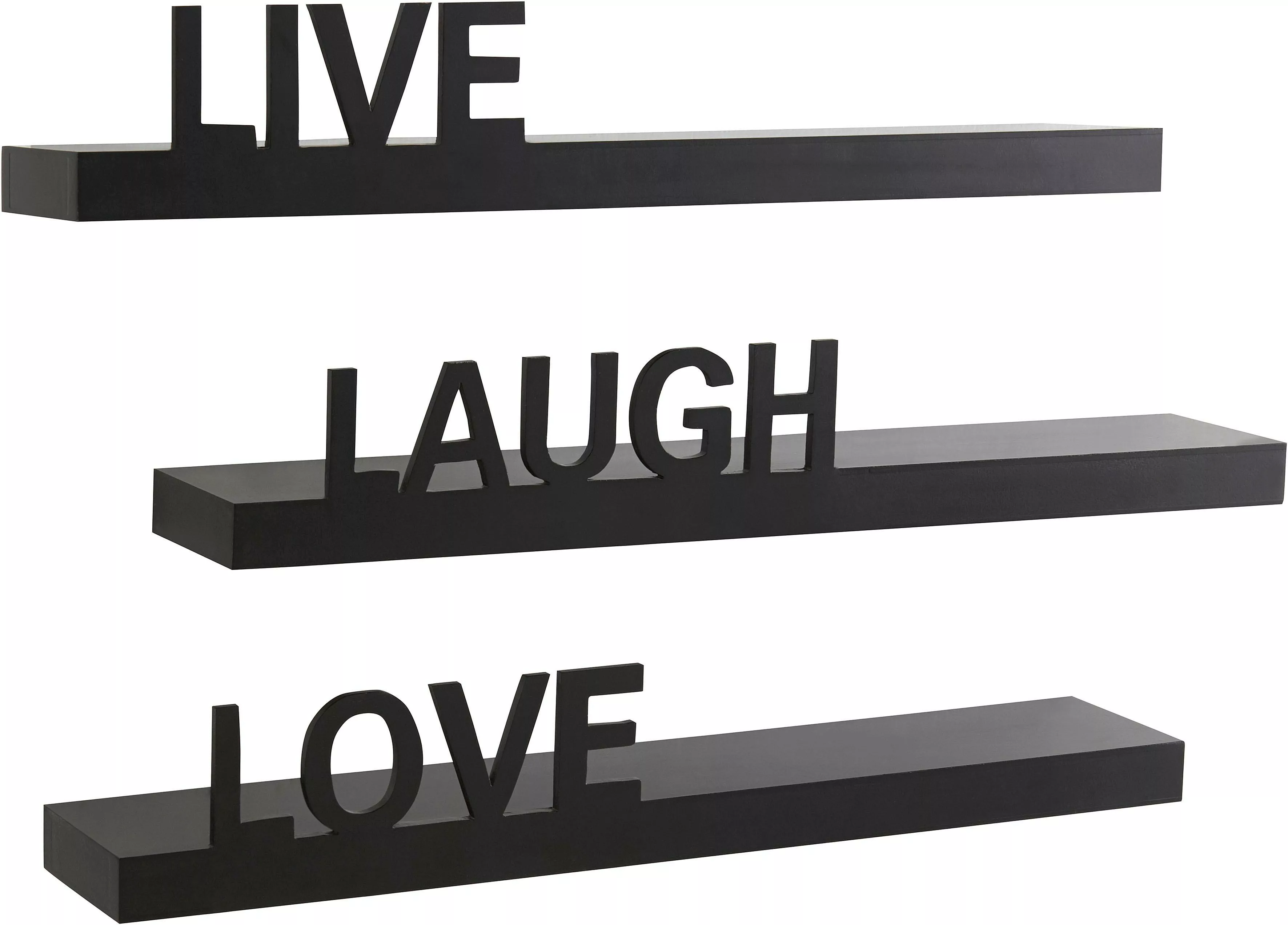 my home Deko-Wandregal "Live - Love - Laugh", (Set, 3 St., 3-tlg. Set) günstig online kaufen