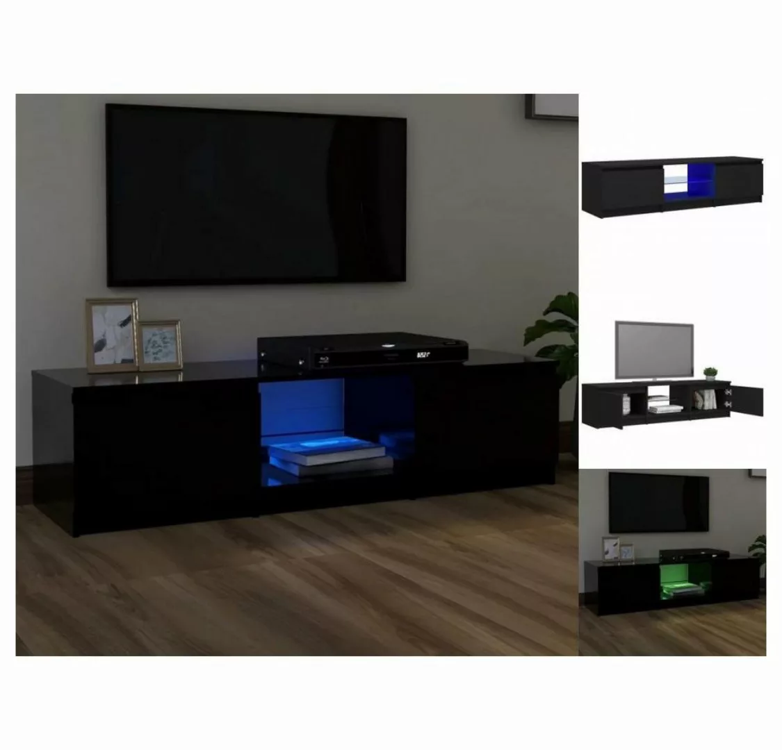vidaXL TV-Schrank TV-Schrank mit LED-Leuchten Schwarz 140x40x35,5 cm Lowboa günstig online kaufen