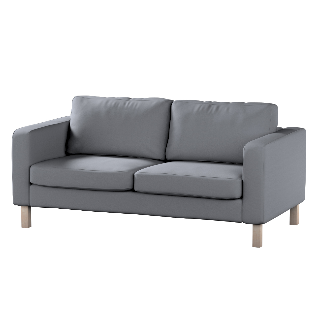 Bezug für Karlstad 2-Sitzer Sofa nicht ausklappbar, silbergrau, Sofahusse, günstig online kaufen