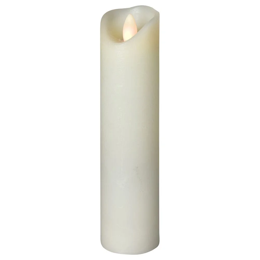 LED Kerze Shine Wachs gefrostet in Elfenbein 200x50x50mm günstig online kaufen