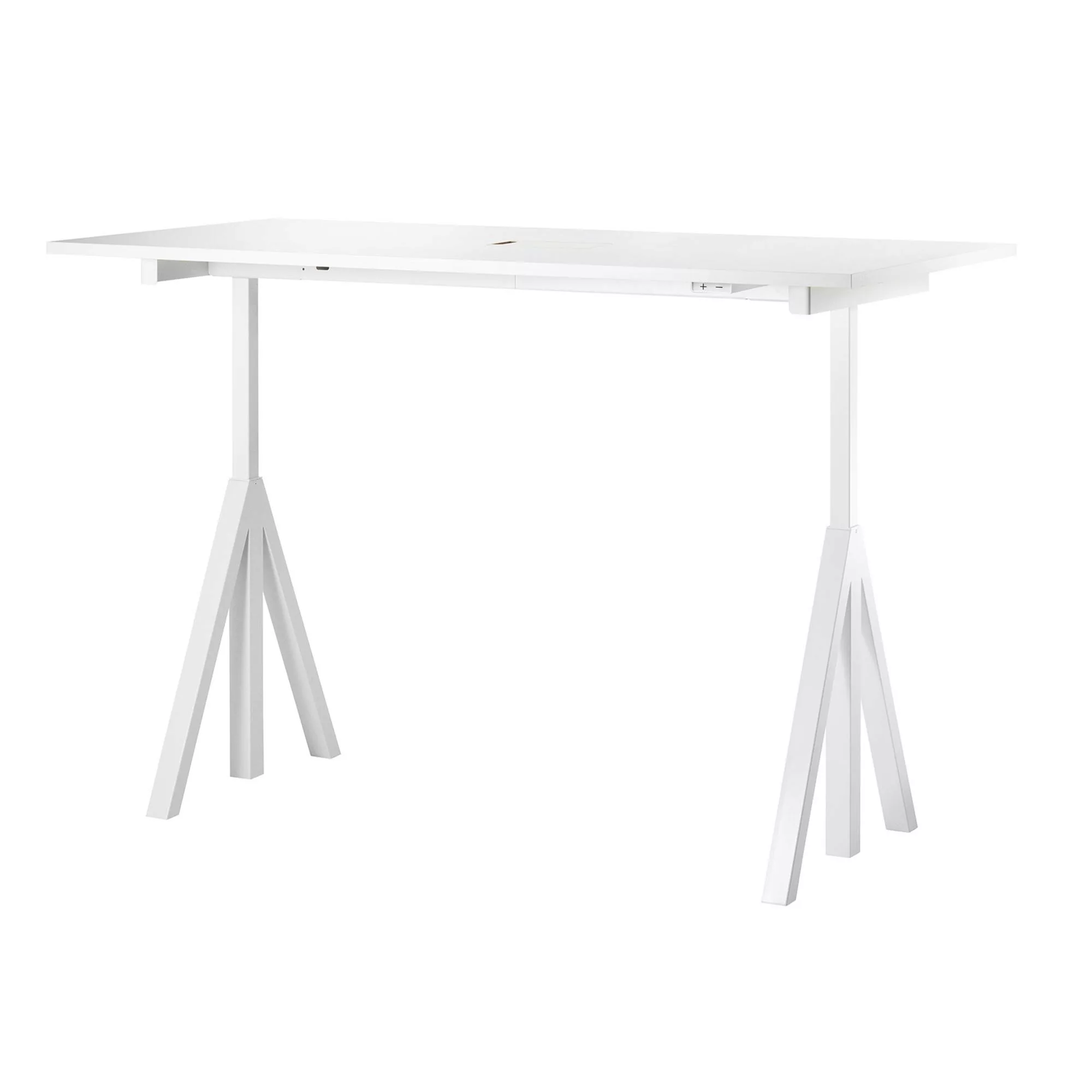 String - String Works Desk Schreibtisch 160x78cm - Laminat weiß/Gestell wei günstig online kaufen