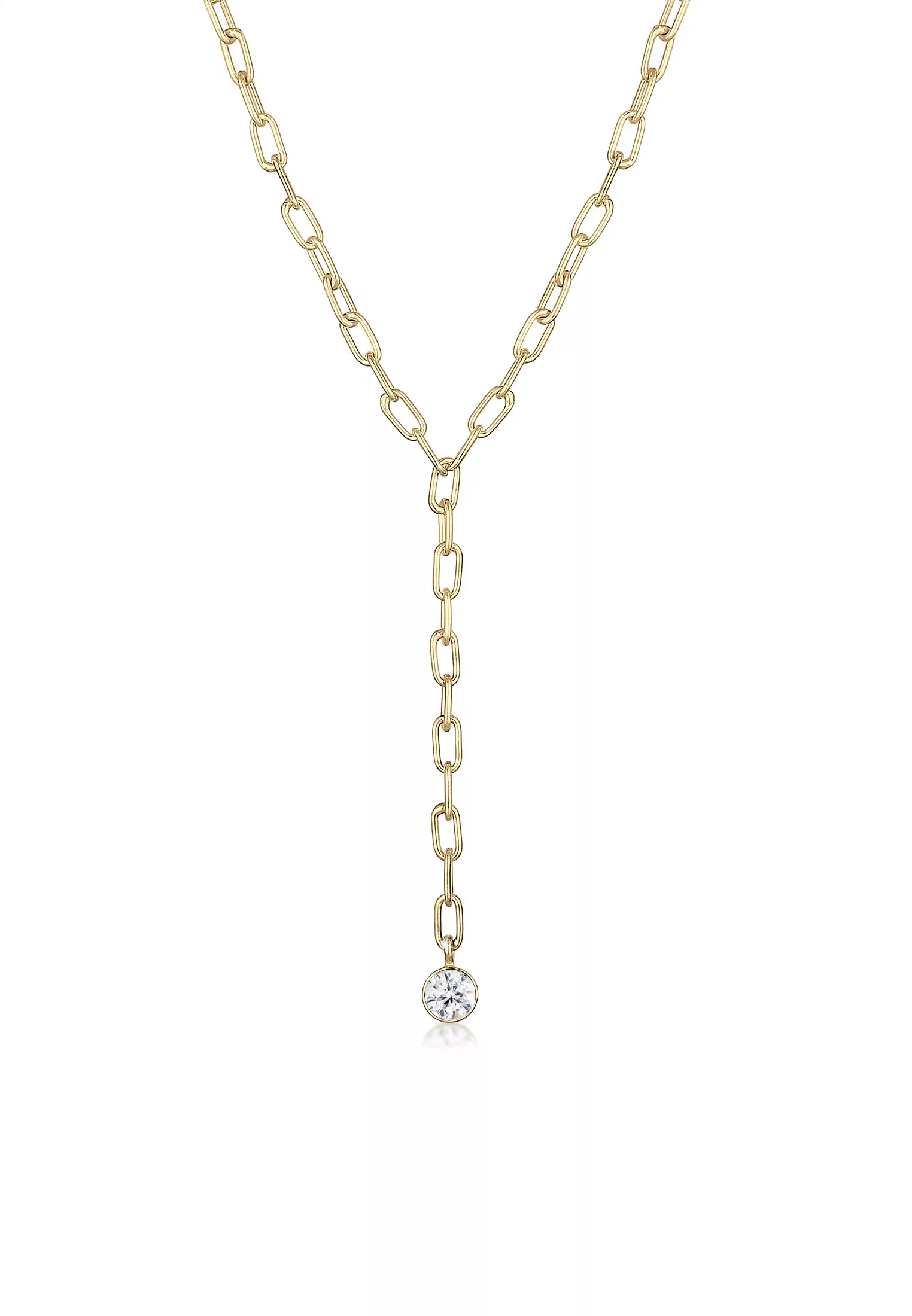 Elli Premium Collierkettchen "Y-Kette Geo Trend Kristalle 925 Silber" günstig online kaufen