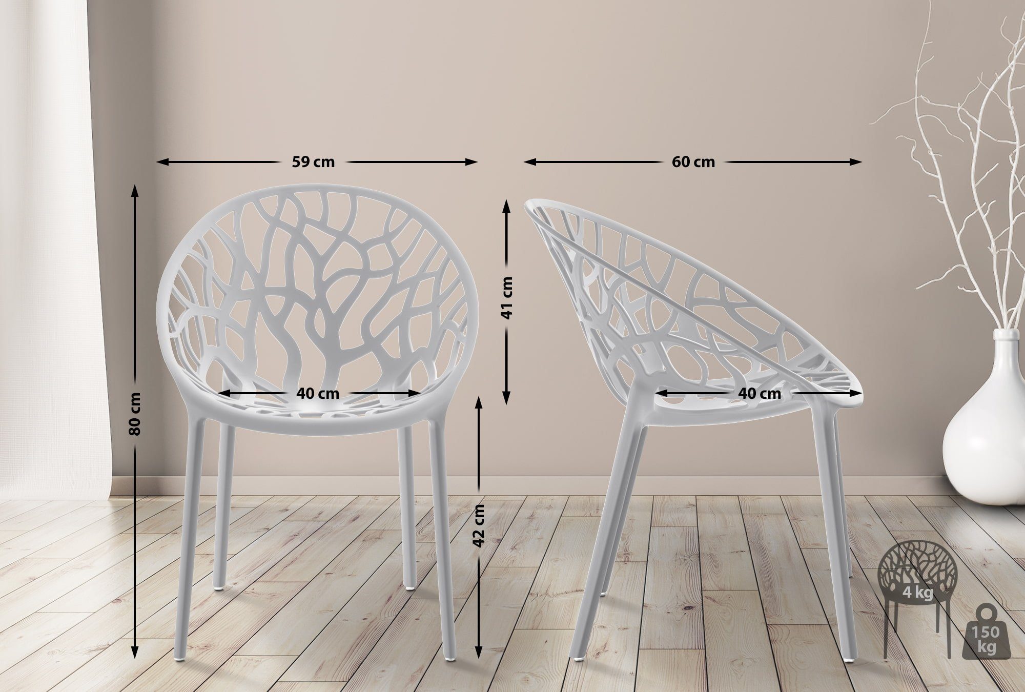 CLP Gartenstuhl Hope (4er Set), Kunststoff, günstig online kaufen