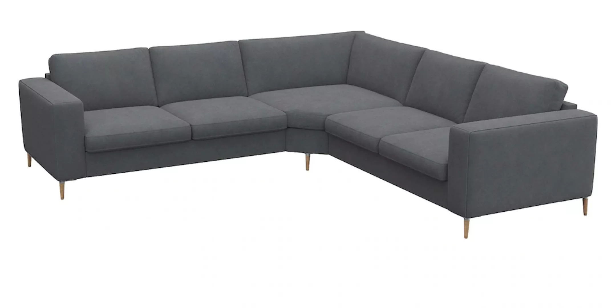 FLEXLUX Ecksofa »Fiore«, breite Armlehnen, Kaltschaum, Füße Alu+ Eiche günstig online kaufen