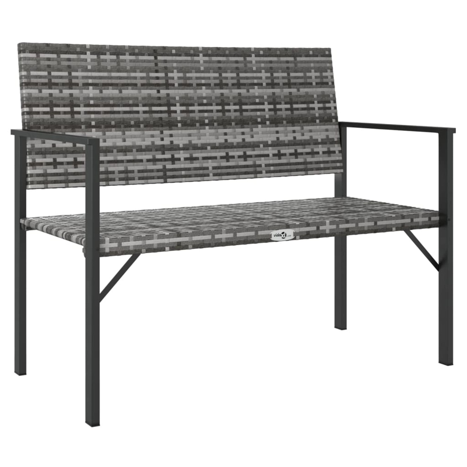 furnicato Gartenbank 2-Sitzer Grau Poly Rattan günstig online kaufen