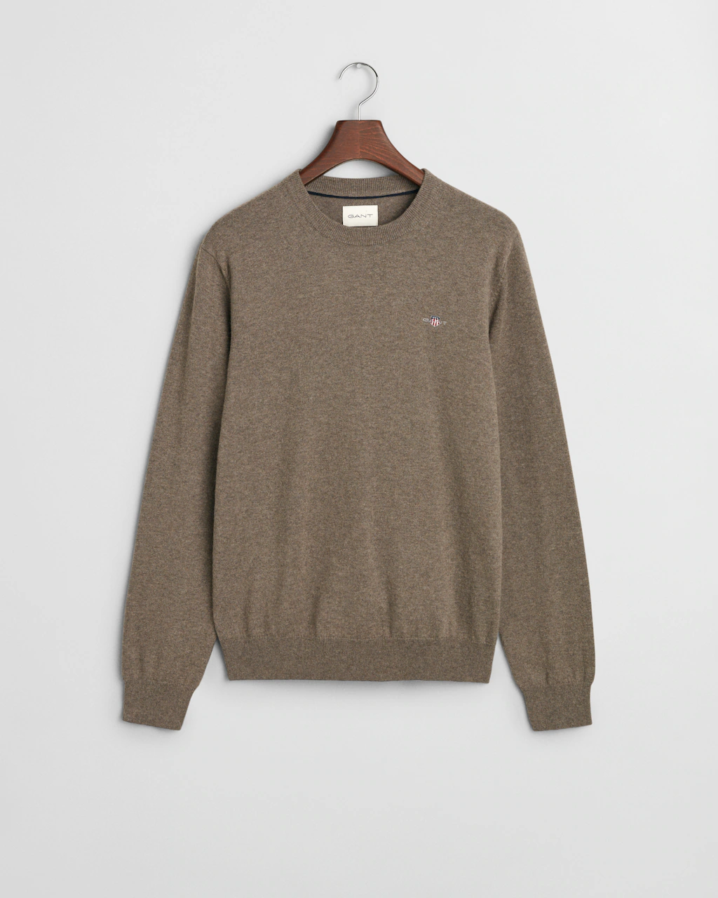 Gant Rundhalspullover "CTN/WO C-NECK", mit Logostickerei günstig online kaufen