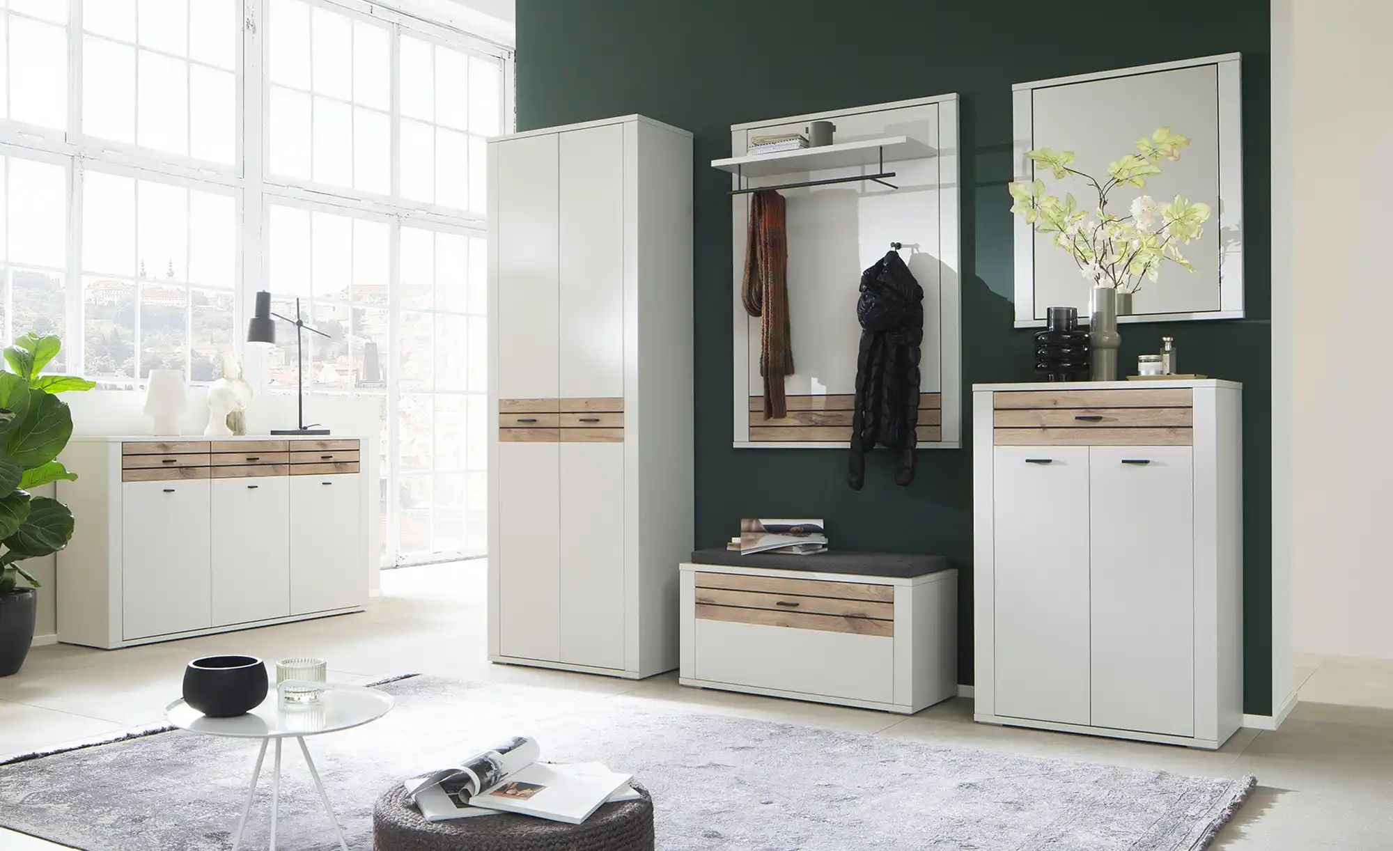 Garderobenpaneel  Octave ¦ weiß ¦ Holzwerkstoff ¦ Maße (cm): B: 90 H: 122 T günstig online kaufen