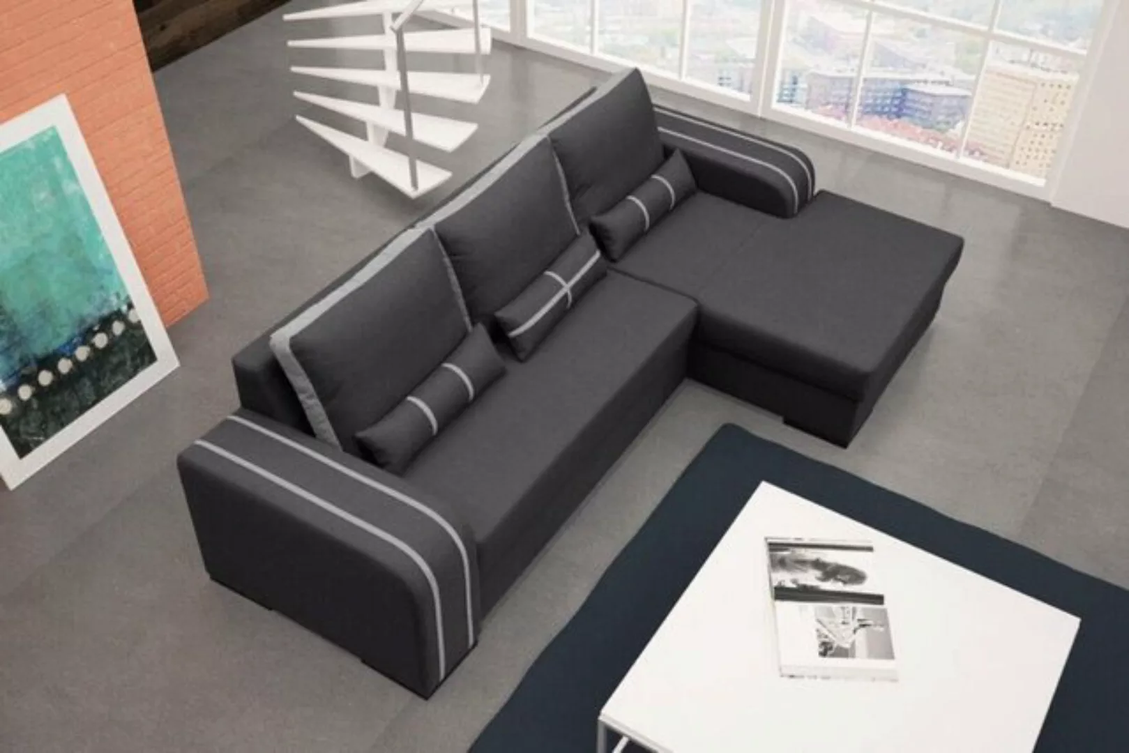 JVmoebel Ecksofa, Sofa Schlafsofa Designer Sofa mit Bettfunktion + Bettkast günstig online kaufen