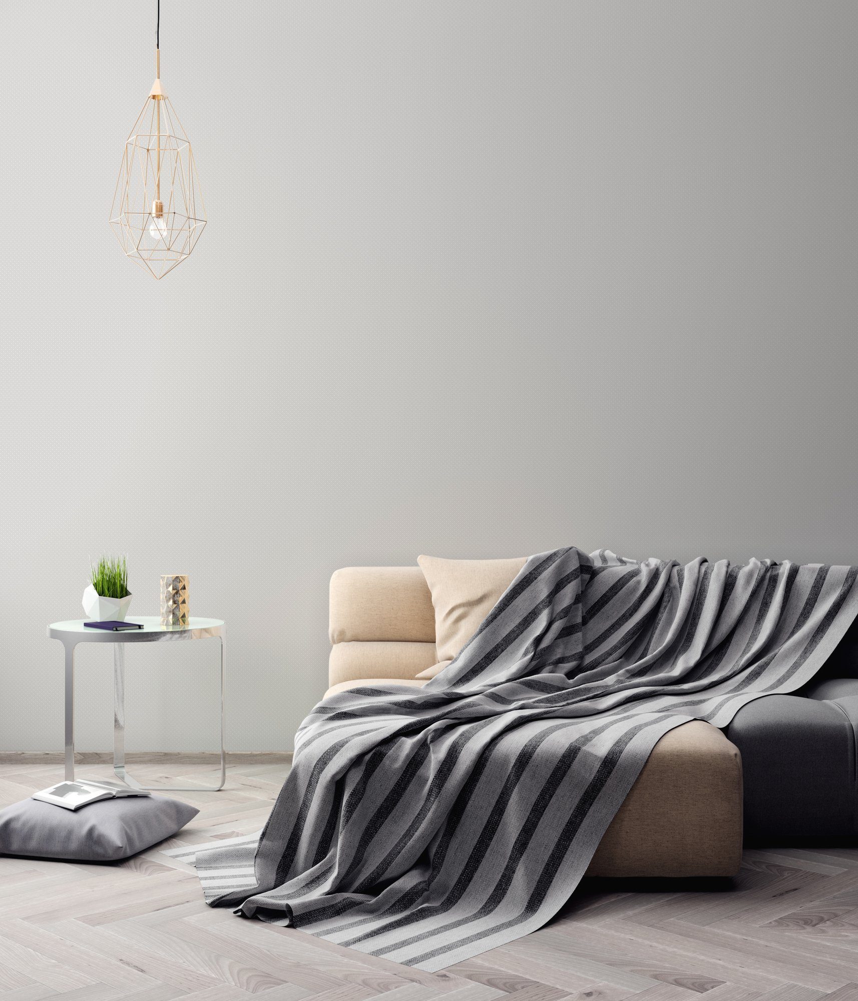 Bricoflor Babyzimmer Vliestapete Hellgrau Weiß Moderne Tapete mit Pünktchen günstig online kaufen